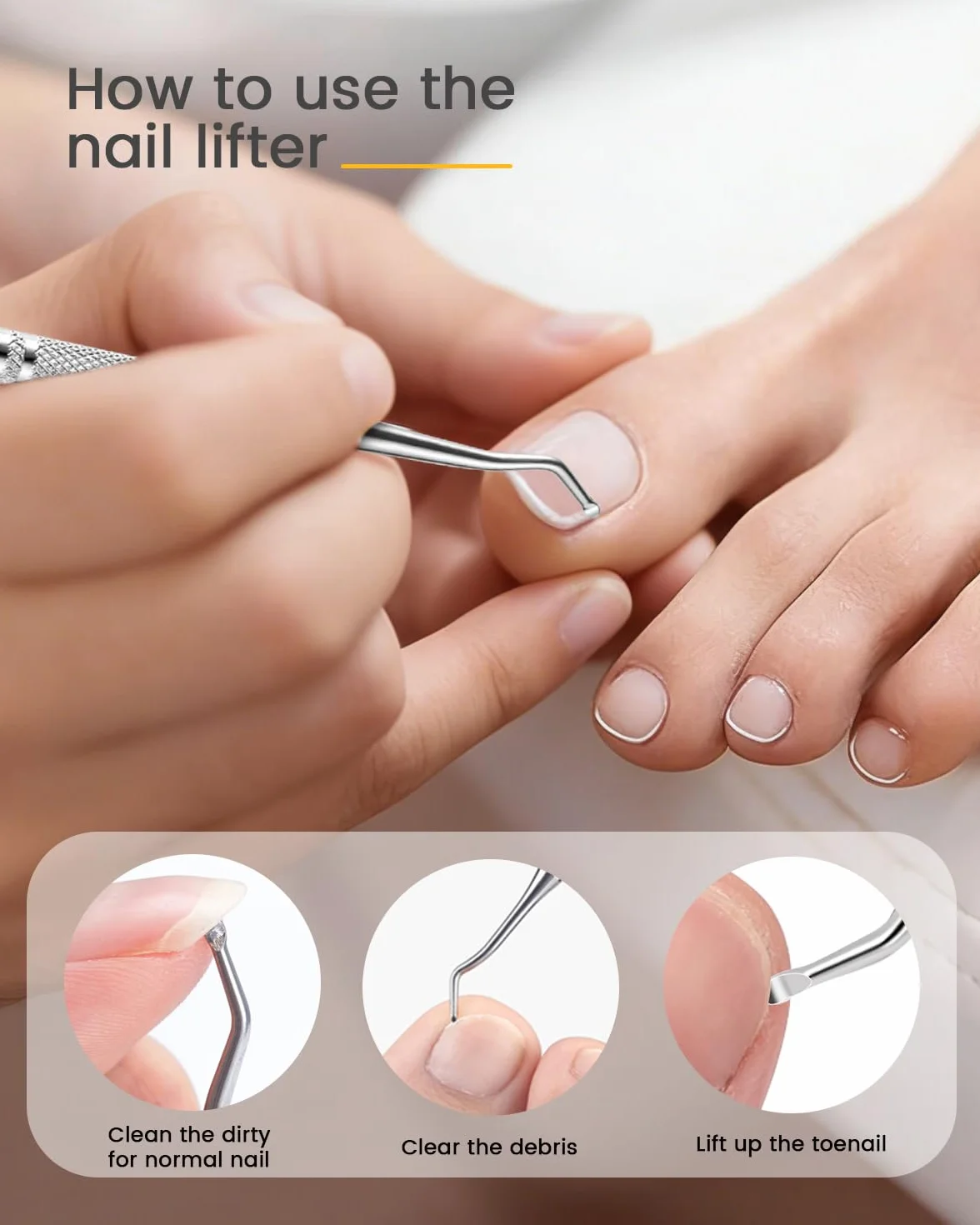Lime à ongles longue en acier BEZOX pour onychomycose, ongles incarnés et ongles épais