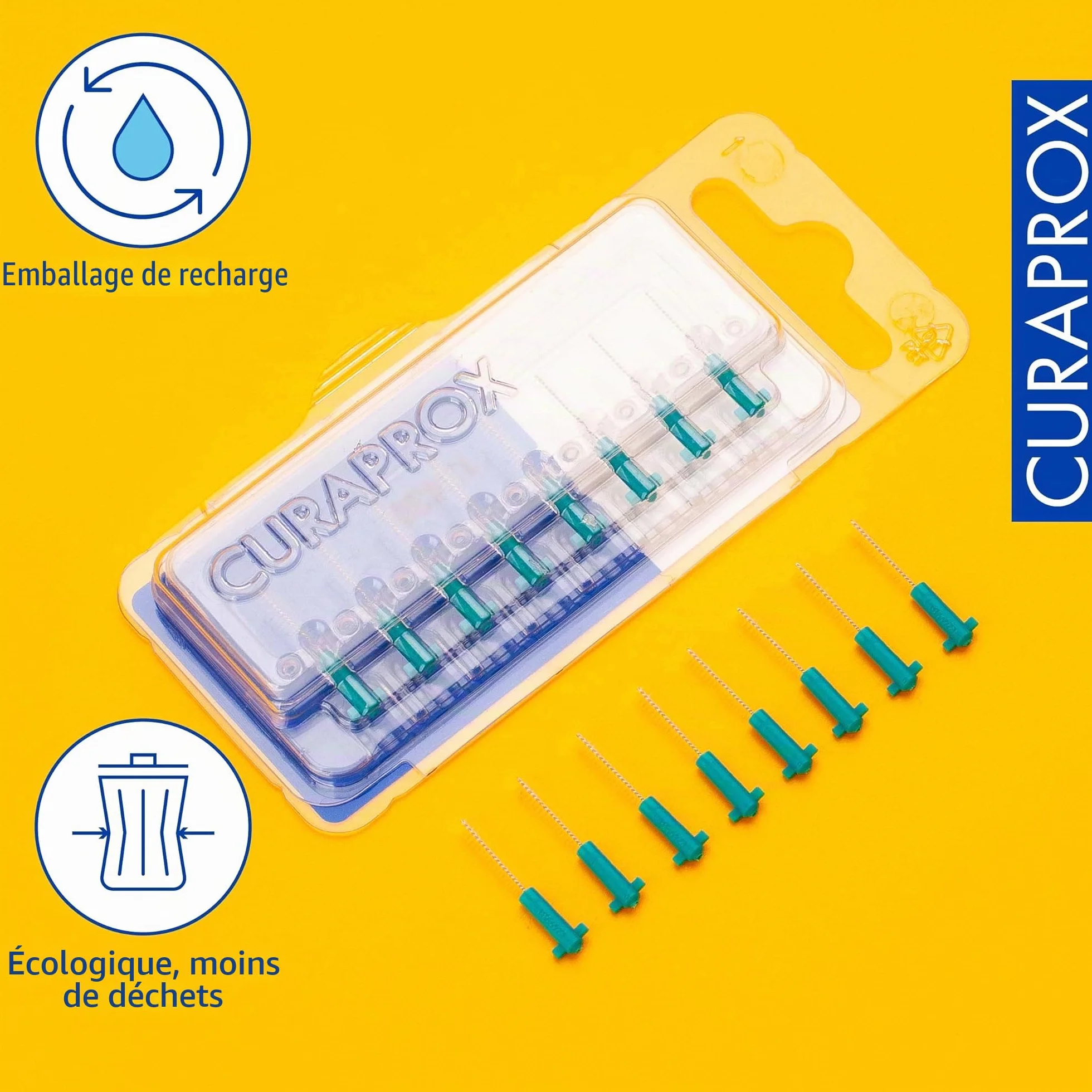 Curaprox CPS 06 Prime Brossettes Interdentaires Vert ISO Taille 0 Filaments Ultra-Fins Pack de 8