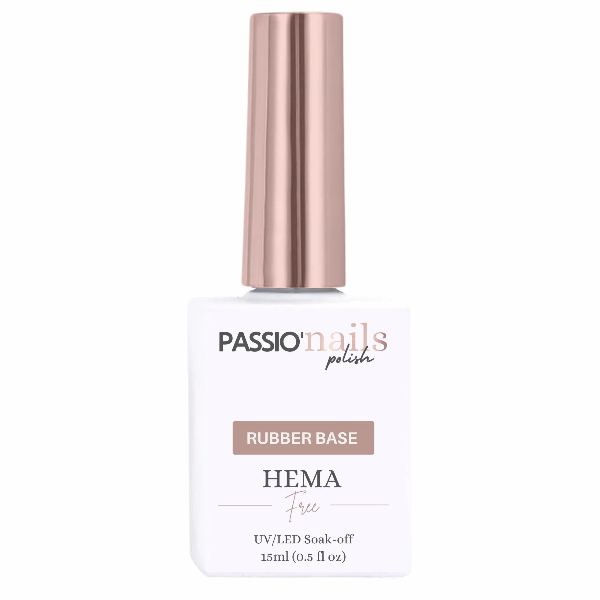 Passio’Nails Rubber Base HEMA-free 12-free Gel UV LED Multifonction 5 en 1 15ml