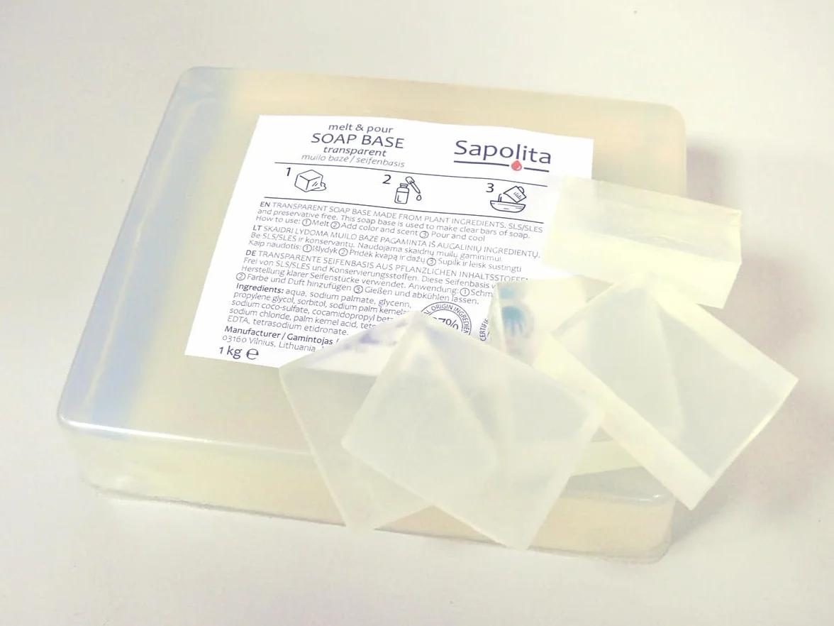 Base de savon à la glycérine 1 kg transparent sans SLS/SLES