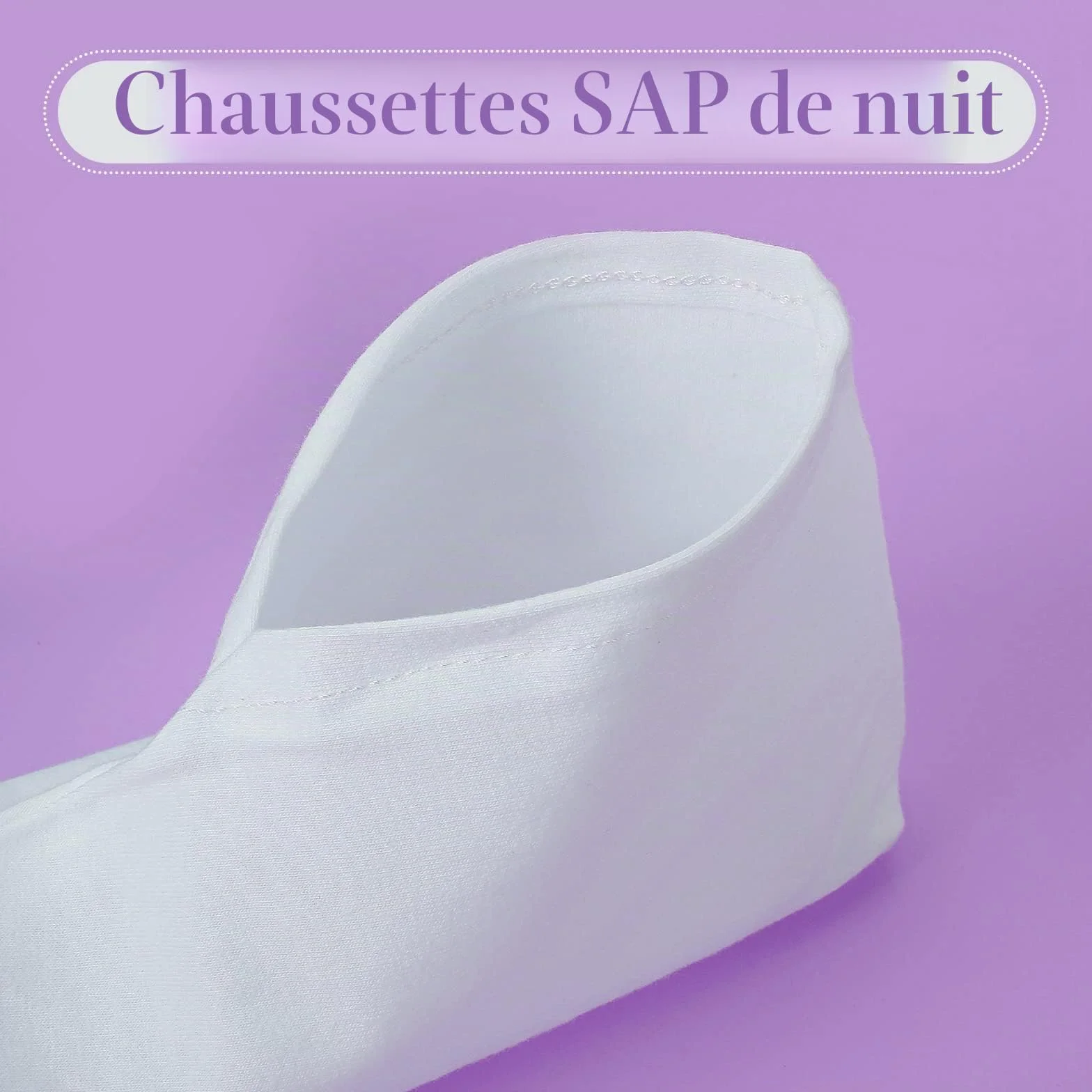 Sibba Lot de 2 paires de chaussettes hydratantes pour la nuit cosmétiques pour pieds secs et craquelés