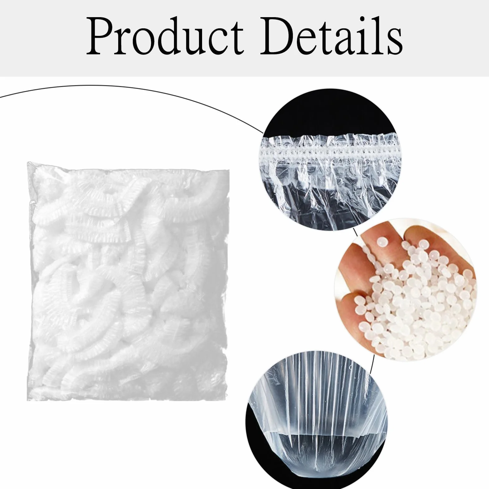Bonnets de Douche Jetables 42cm Élastique Épais Protection Cheveux Plastique pour Hôtel Spa Salon