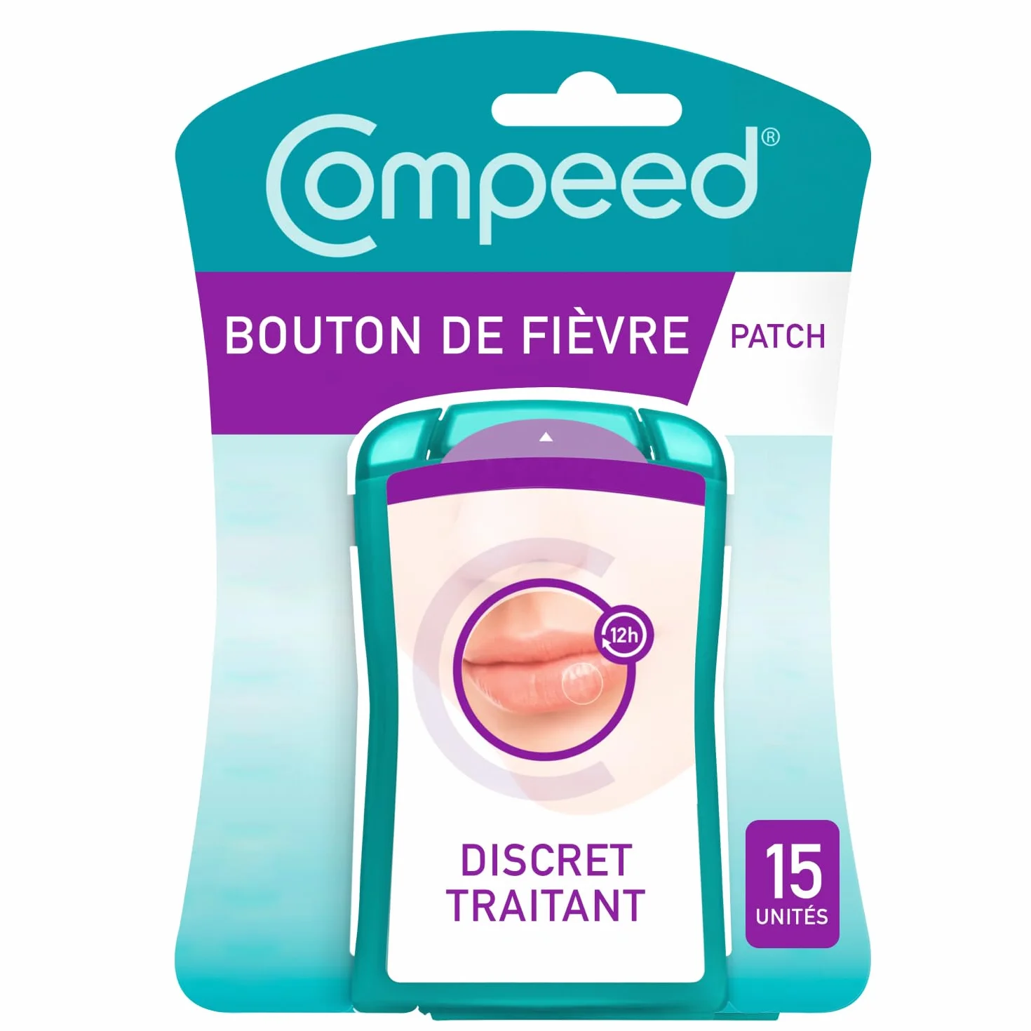 Compeed Patch Bouton de Fièvre Discret Traitement Rapide 15 patchs anti-boutons 1,5 x 1,5 cm