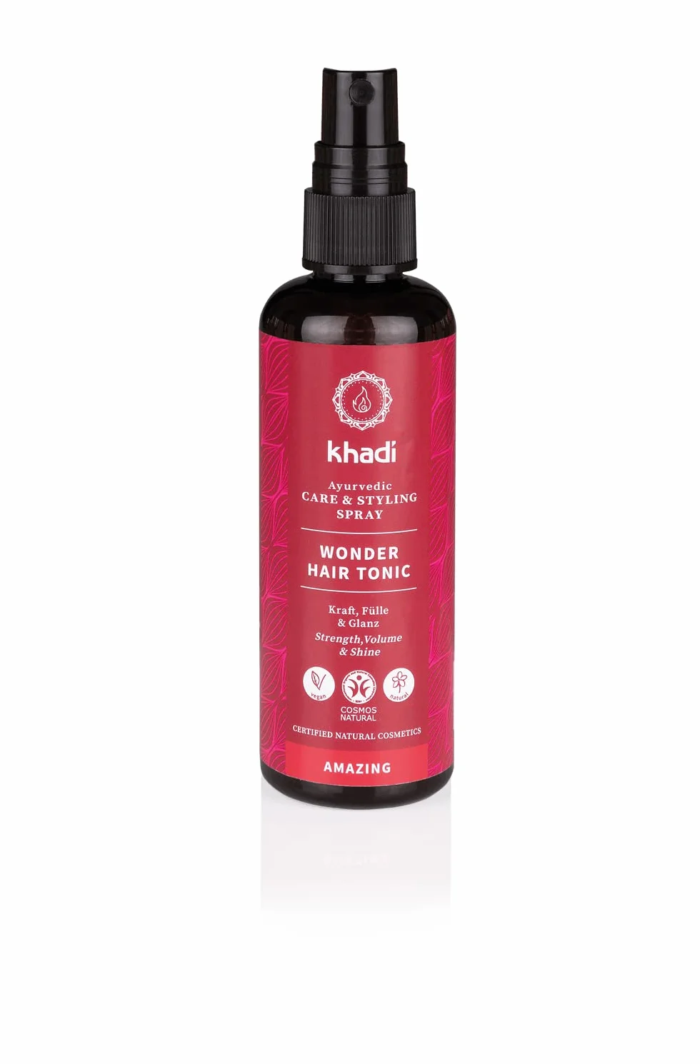 khadi WONDER HAIR TONIC Spray capillaire Ayurvédique - Tonique capillaire pour favoriser la croissance des cheveux et la santé du cuir chevelu - 100% végétal et vegan - 100 ml