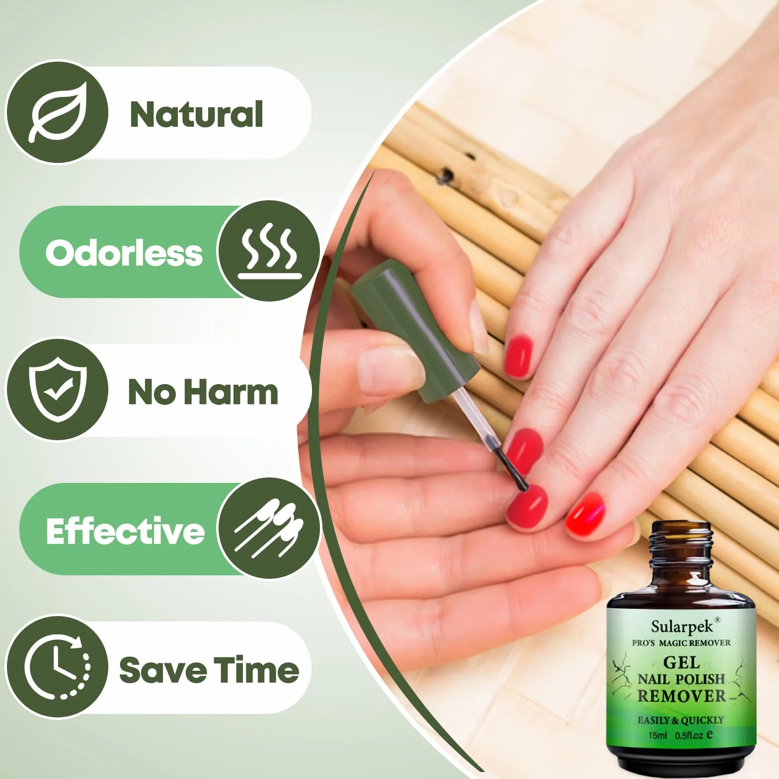 Dissolvant Vernis Semi Permanent 2 Pièces, Retrait Rapide 3-5 Minutes Sans Endommager les Ongles