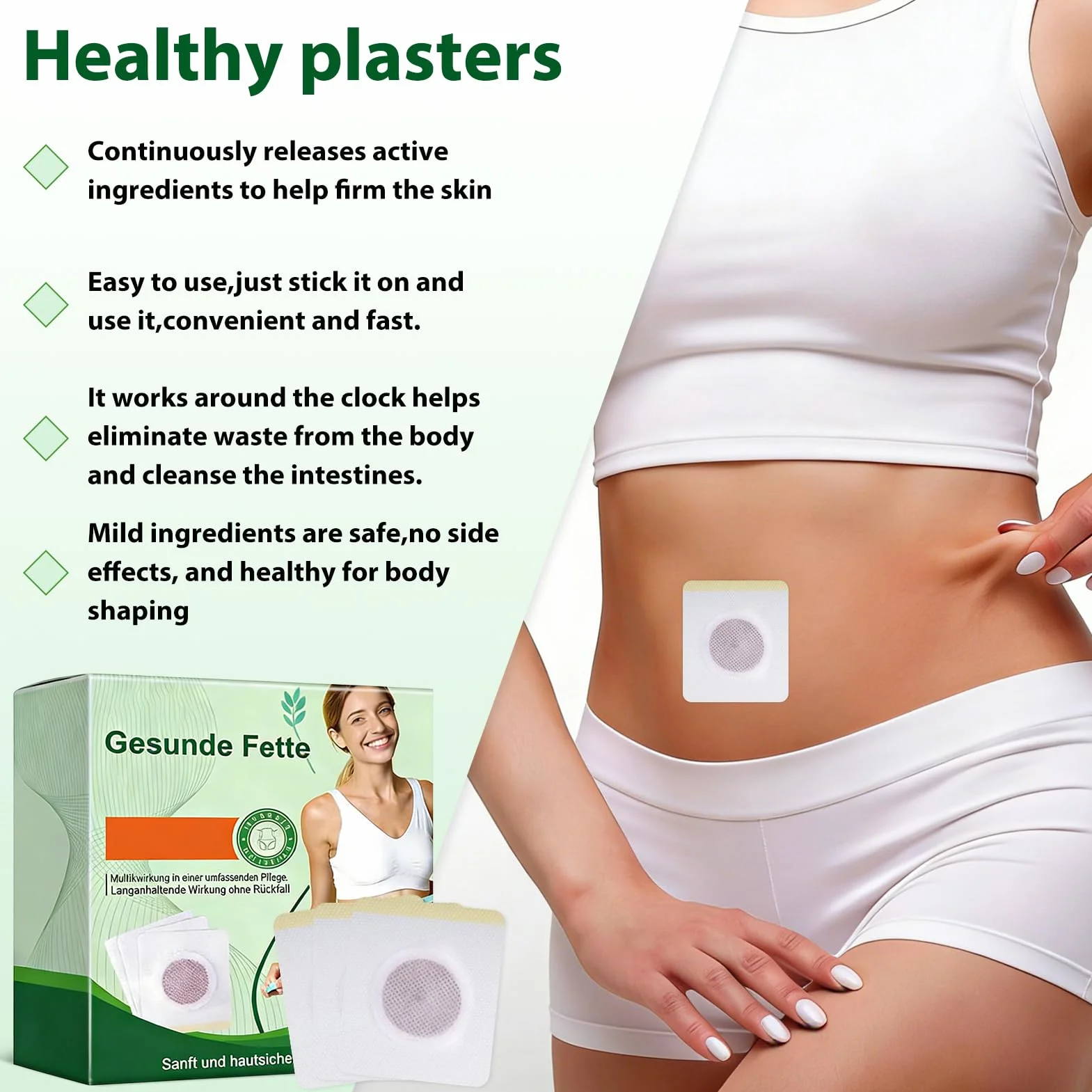 Moringa Patchs Minceurs 10 en 1, Nano Patch a Micro Aiguille Minceur, Ingrédients Naturels, Raffermir Peau