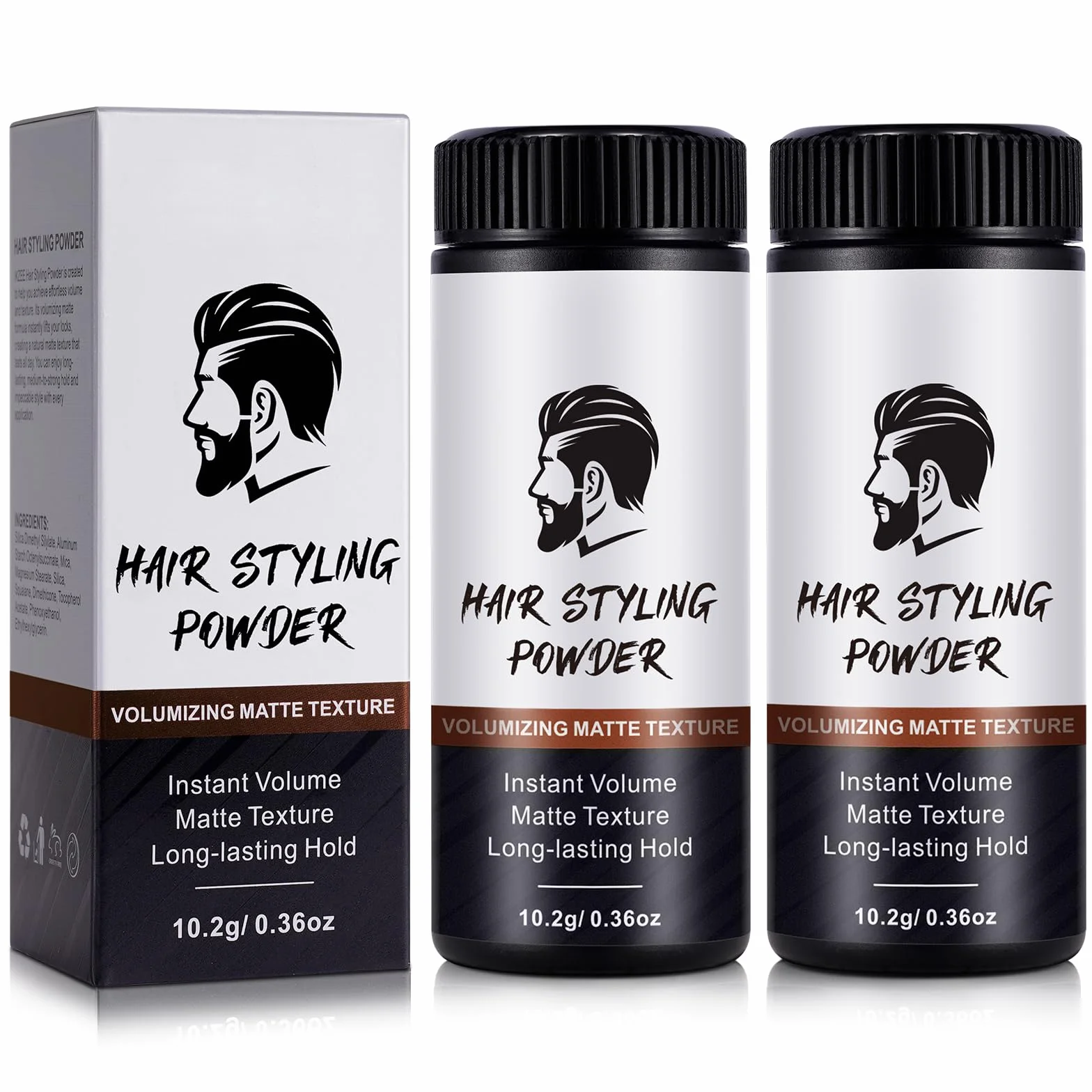 Poudre Coiffante Homme, Poudre Texturisante Cheveux 10G * 2 Pièces, Poudre Coiffante De Luxe, Matte Naturelle, Apporte Texture Et Volume Aux Cheveux, Texture Volumatrice