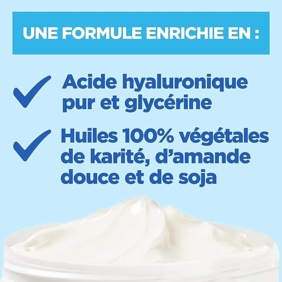 Mixa Intensif Peaux Sèches La Crème Fraîche à l’Acide Hyaluronique Pur Hydratation 24h Hypoallergénique 400ml