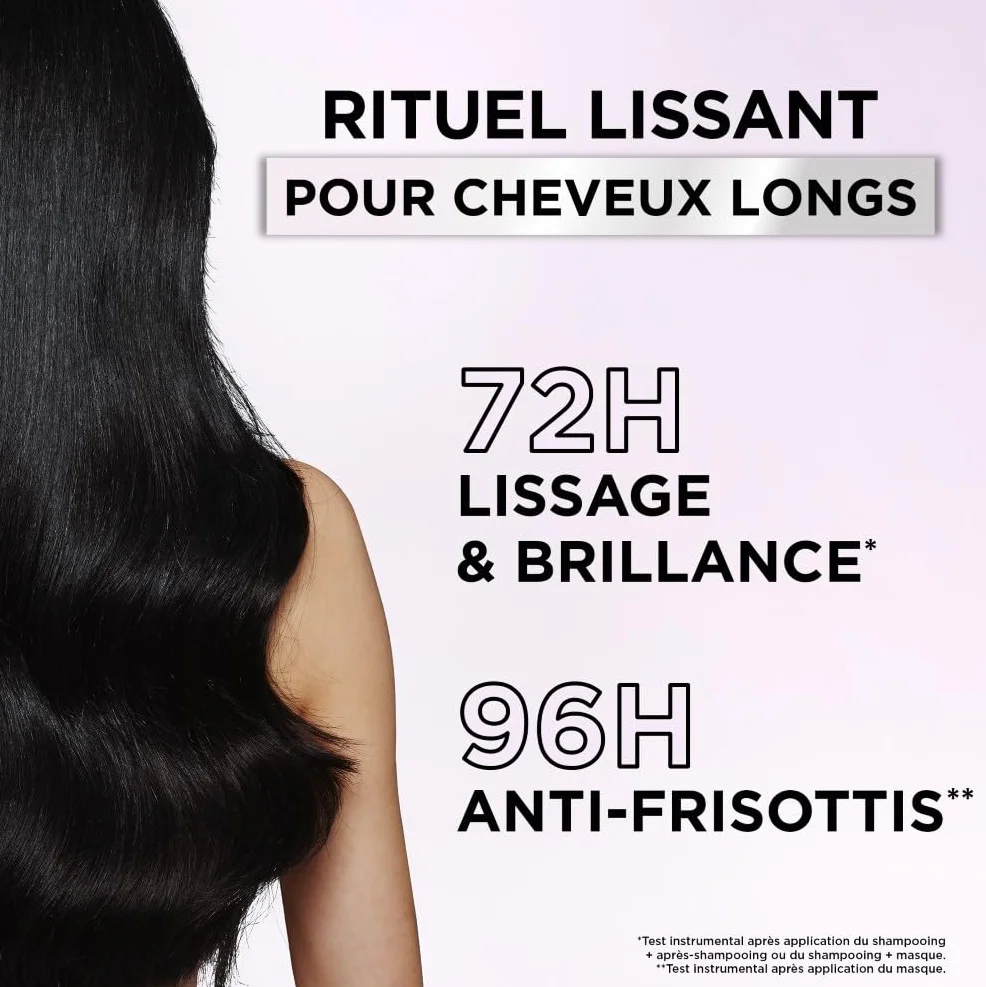 Garnier Ultra Doux Shampooing Lissant Douceur & Brillance Infusion Eau de Riz Cheveux Rebelles 250 ml