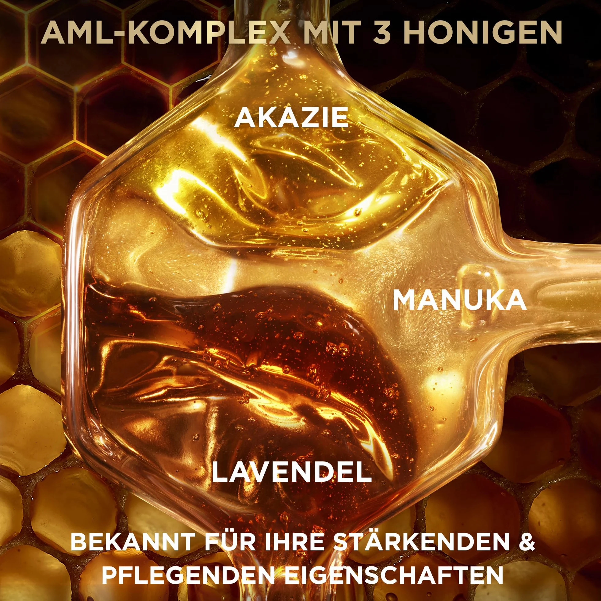 Garnier Wahre Schätze Lot de 3 Soins Cheveux Miel Acacia, Manuka, Lavande Shampoing 250 ml Après-Shampoing 200 ml Cure 1 Minute 340 ml