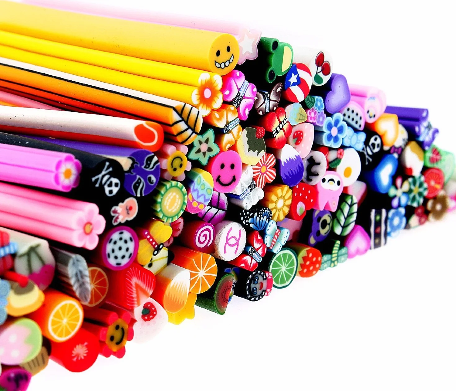 Beauty7 Fimo Nail Art Bâtons Canes 3D Fruit Ongle Déco 100pcs
