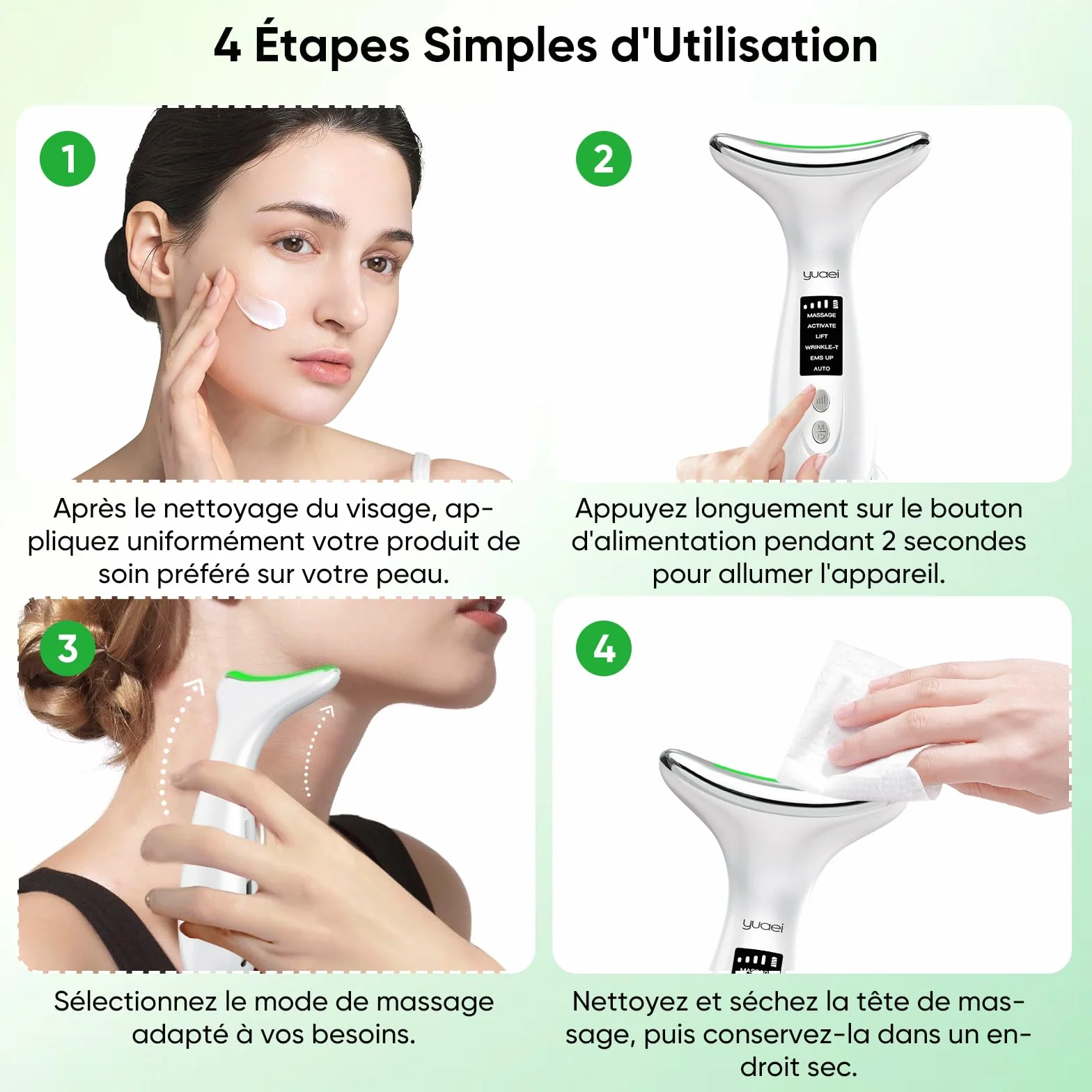 Massage Visage Appareil Anti Rides: Masseur Lifting Double Menton Facial 6 Mode Beauté Electrique Machine Luminothérapie Led 7 Couleurs - EMS 45℃ Anti-Age Massage Pour Raffermissement du Visage et Cou