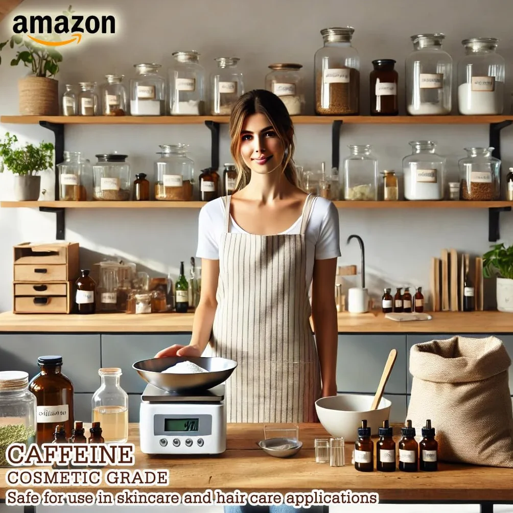 CAFÉINE ANHYDRE 100 g Actif Cosmétique Pur Soins Raffermissants Antioxydants Contour des Yeux Cuir Chevelu DIY Beauté Formulations Maison