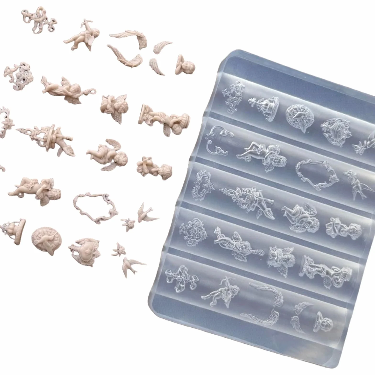 Moule en silicone pour ongles professionnels baroque créative