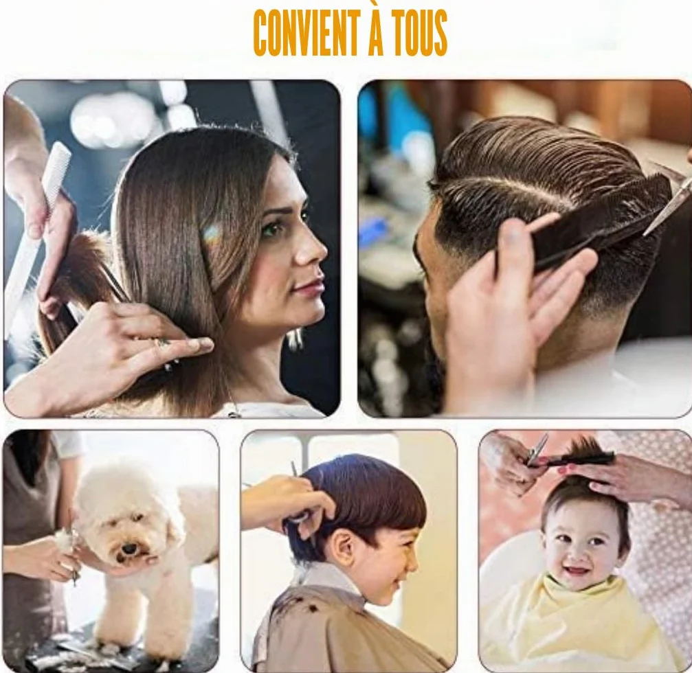 Ciseaux De Coiffure Professionnels 7 Pièces Kit Acier Inoxydable Pour Cheveux Barbier Gaucher