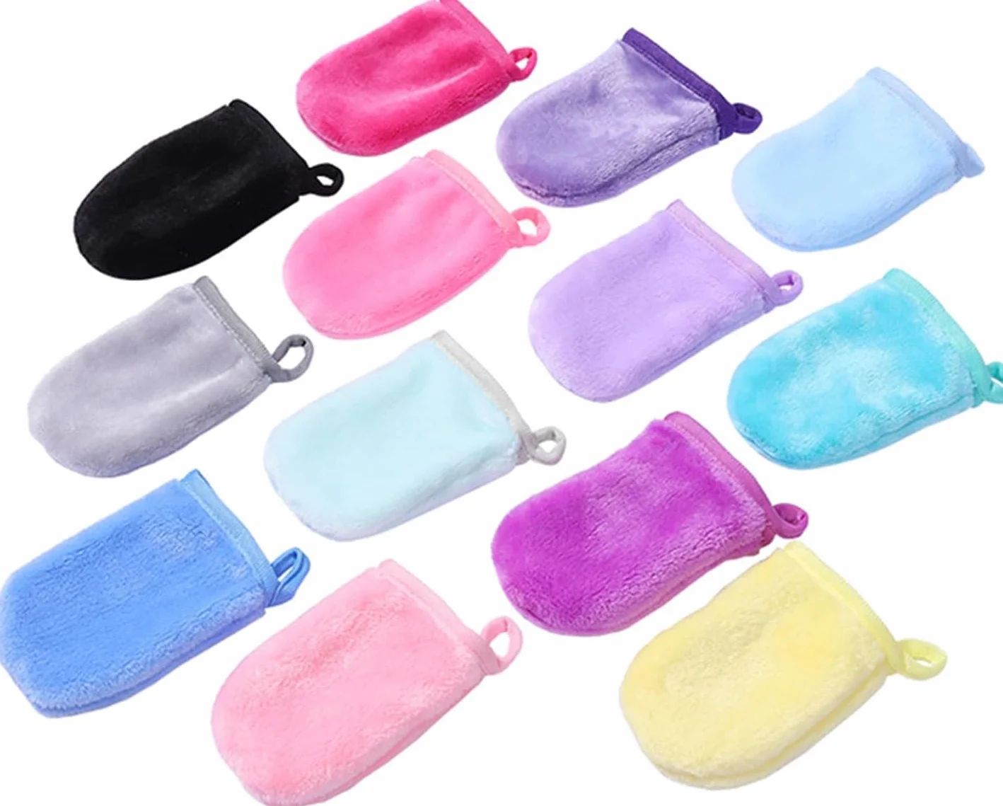 Gant Démaquillant Lavable Microfibre 12 PCS, Lingettes Réutilisables Ultra-Doux, Éponge Visage