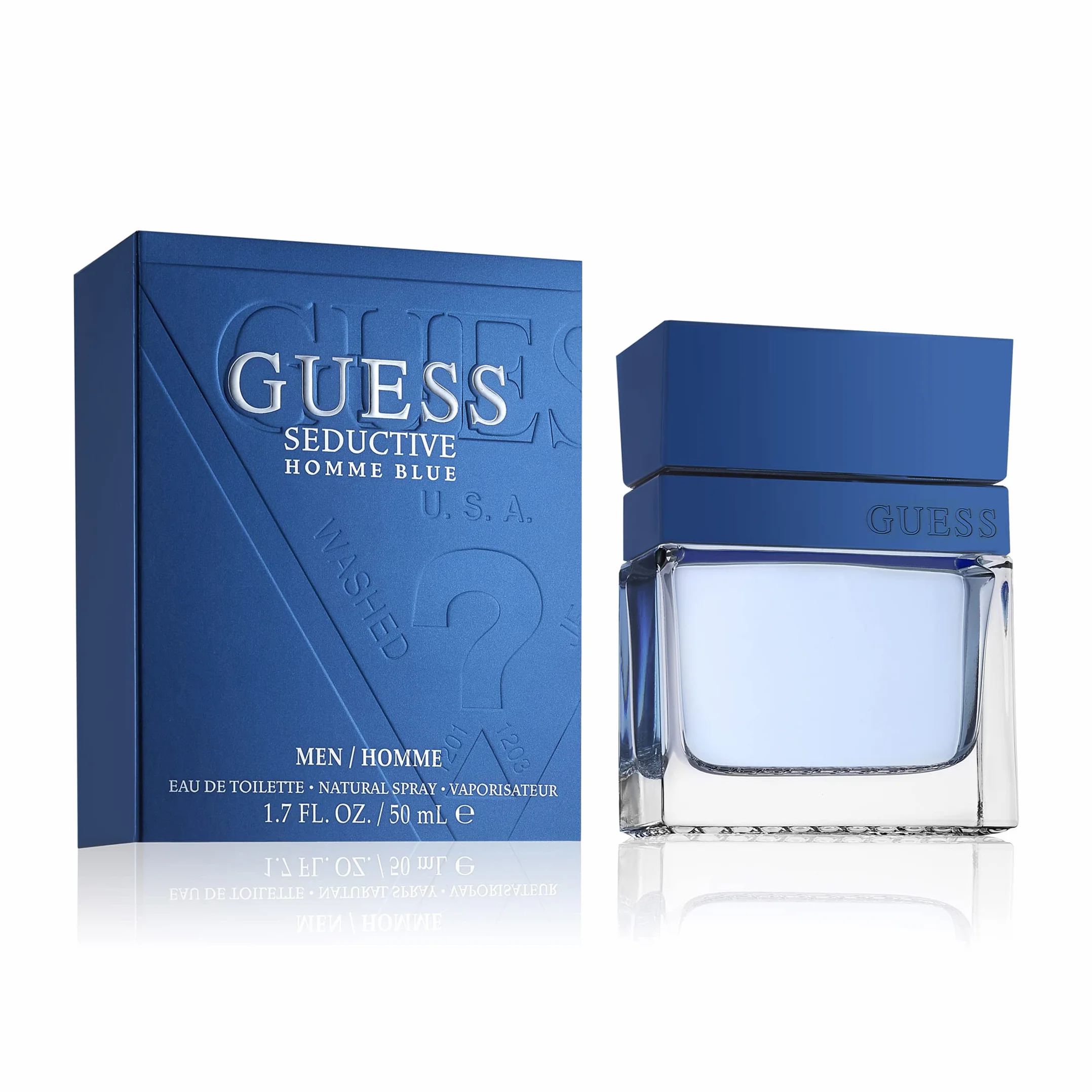 GUESS Seductive Blue, Eau de Toilette, Parfum Oriental Boisé, 50 ml