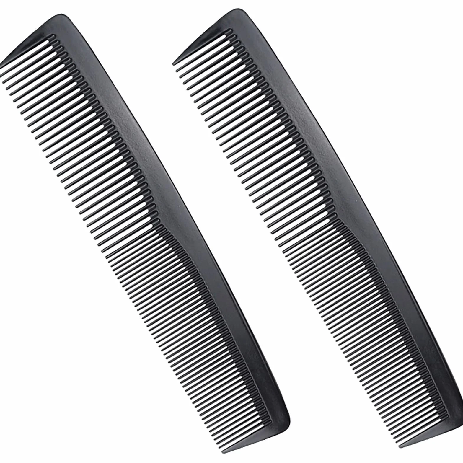 Peigne Cheveux Fin Homme Antistatique Carbone 18.7cm Dents Larges Fines Coiffure