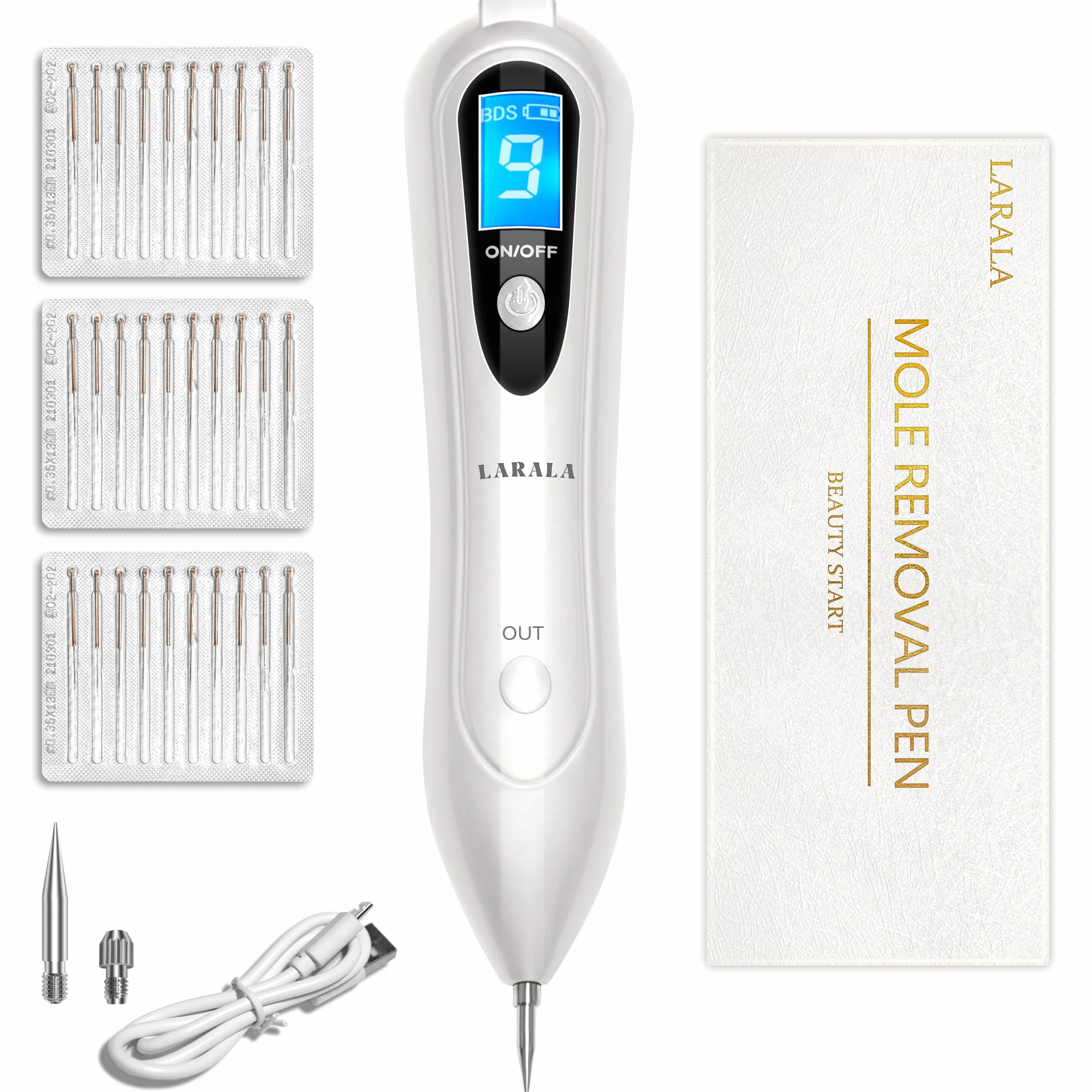 Dissolvant Traitement Verrues Plasma 9 Niveaux, Électrique Removal Pen pour Taches de Rousseur, Taches Foncées, Verrues, Pigments de Cicatrice sur Les Bras, Le Front et Le Visage