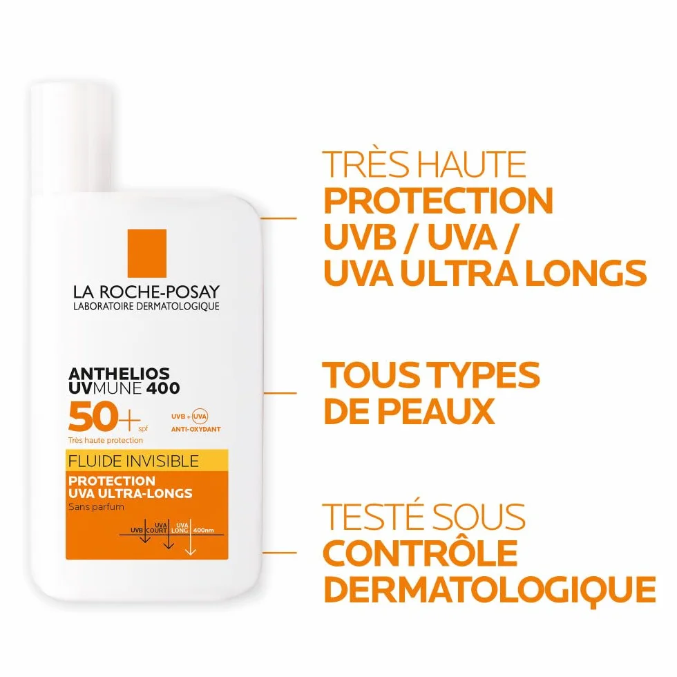 La Roche-Posay Anthelios UVMUNE 400 Fluide Invisible SPF50+ Protection Solaire Visage
