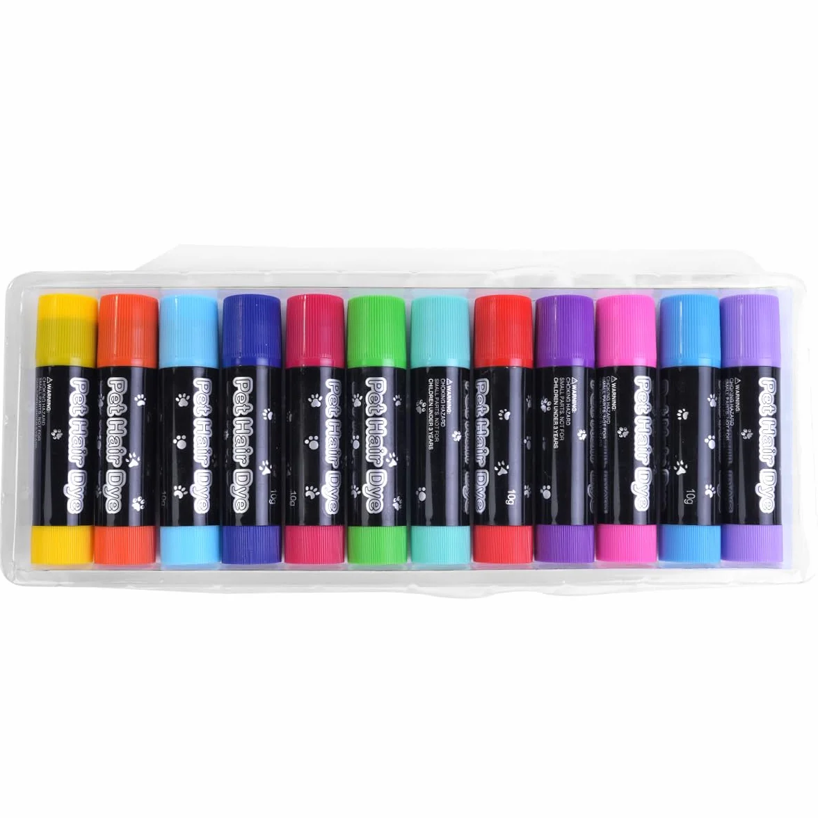 Sarini Lot de 12 craies de Teinture pour Poils de Chien, Teinture temporaire lavable