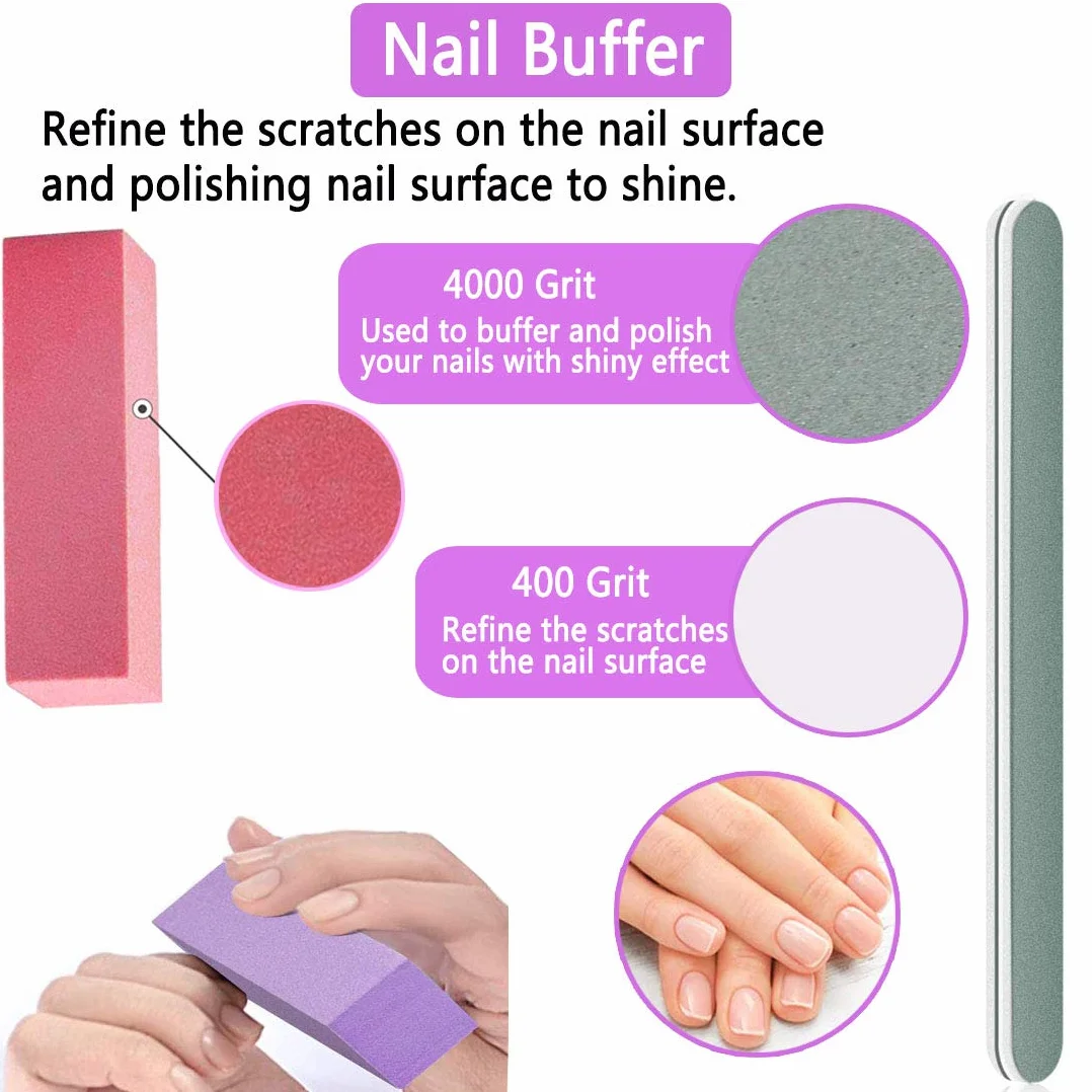 Kit Gel Dissolvant Vernis à Ongles, 10 Capuchons, Lime à Ongles, Poussoir Cuticules, Bloc Polissage