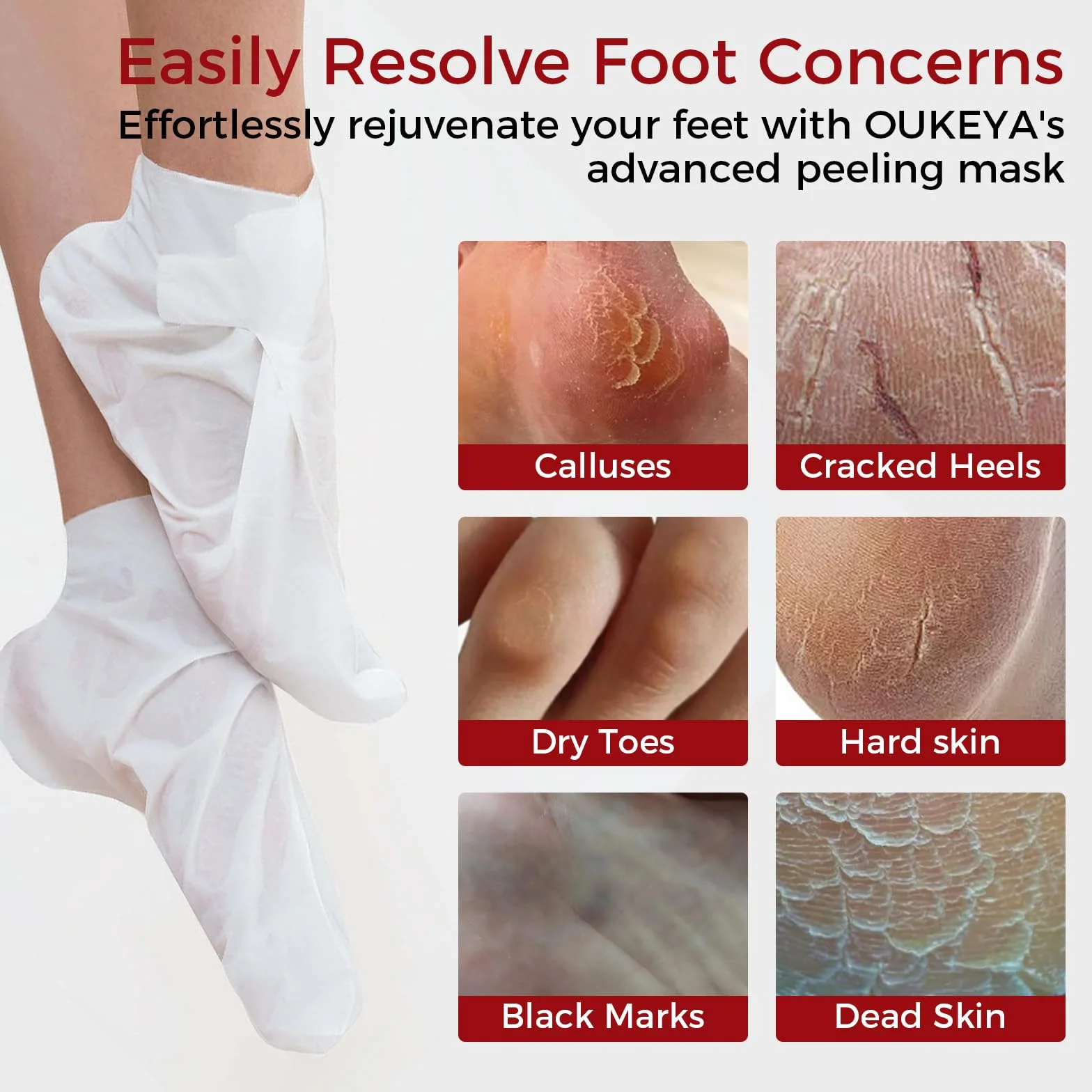 Masque Nourrissant Pieds 3 Paires, Répare Talons, Adoucit Peau Morte, Traitement Pieds Secs Fissurés