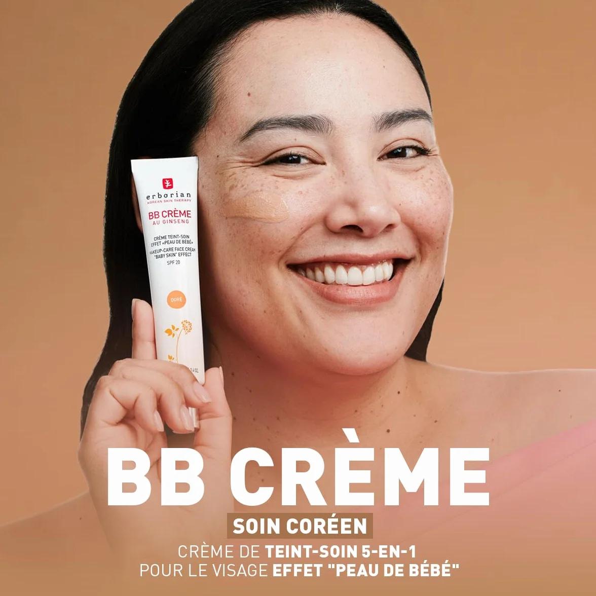 Erborian BB Crème au Ginseng 5-en-1 Soin Teinté Perfecteur SPF 20 Fond de Teint Couvrant