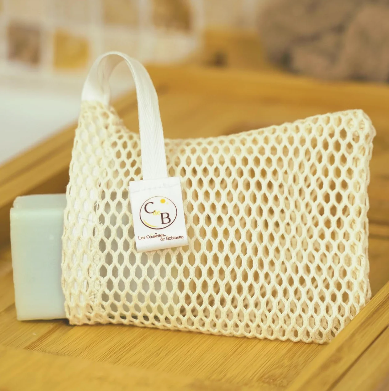Filet savon coton bio x2 - zéro déchet exfoliant doux fabrication française