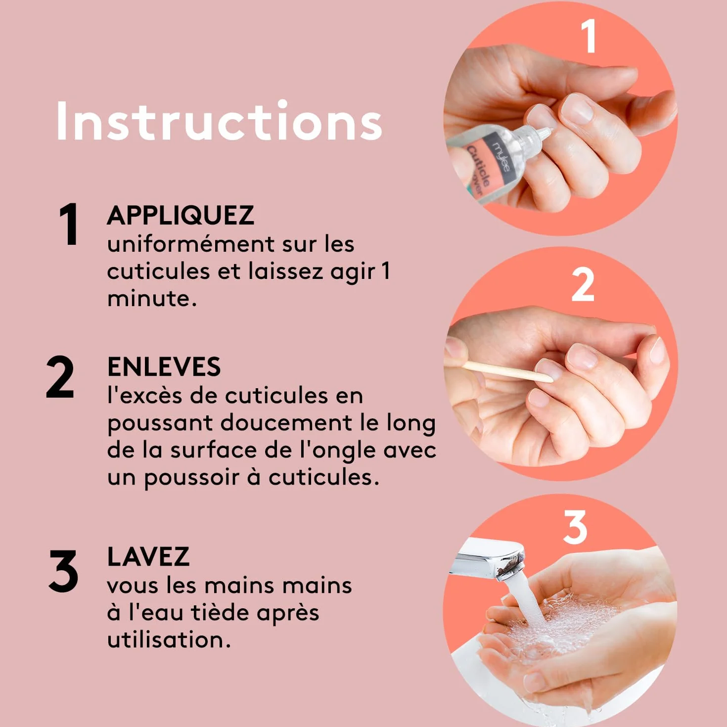 Mylee Cuticle Remover Gel Dissolvant Cuticules à l'Huile de Menthe Poivrée 50ml