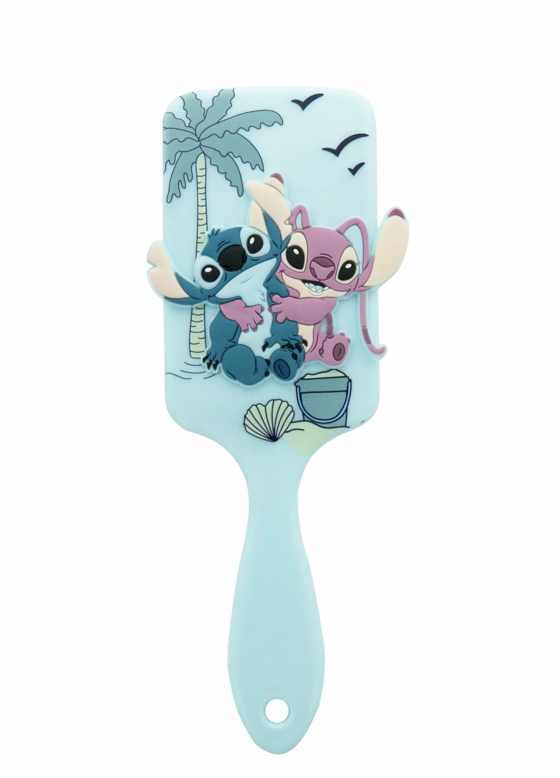 Disney Brosse Démêlante Cheveux Enfants Stitch & Angel Poils Flexibles Ergonomique Antidérapant Cheveux Sec Mouillé Accessoire Coiffure Fille