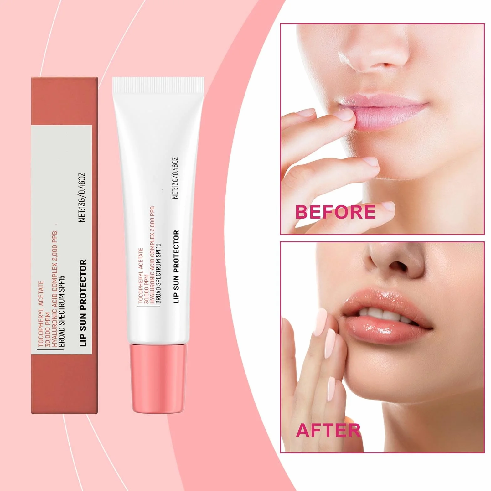 Tinted Glow SPF 15 Sunscreen Lip Balm with Hyaluronic Acid and Vitamin E for Dry Sensitive Lips