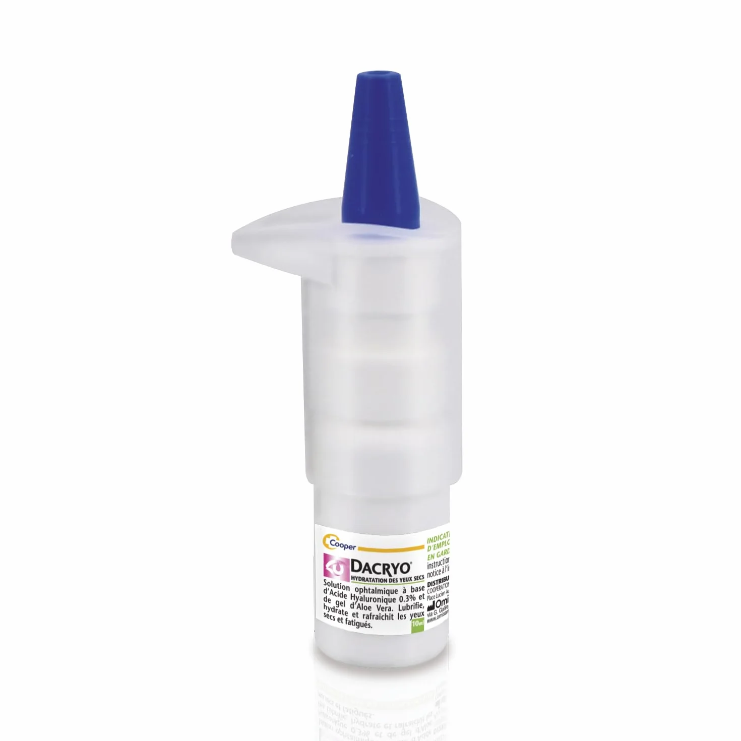 DACRYO® Hydratation des yeux secs Solution ophtalmique Acide Hyaluronique gel d'aloe vera 10ml