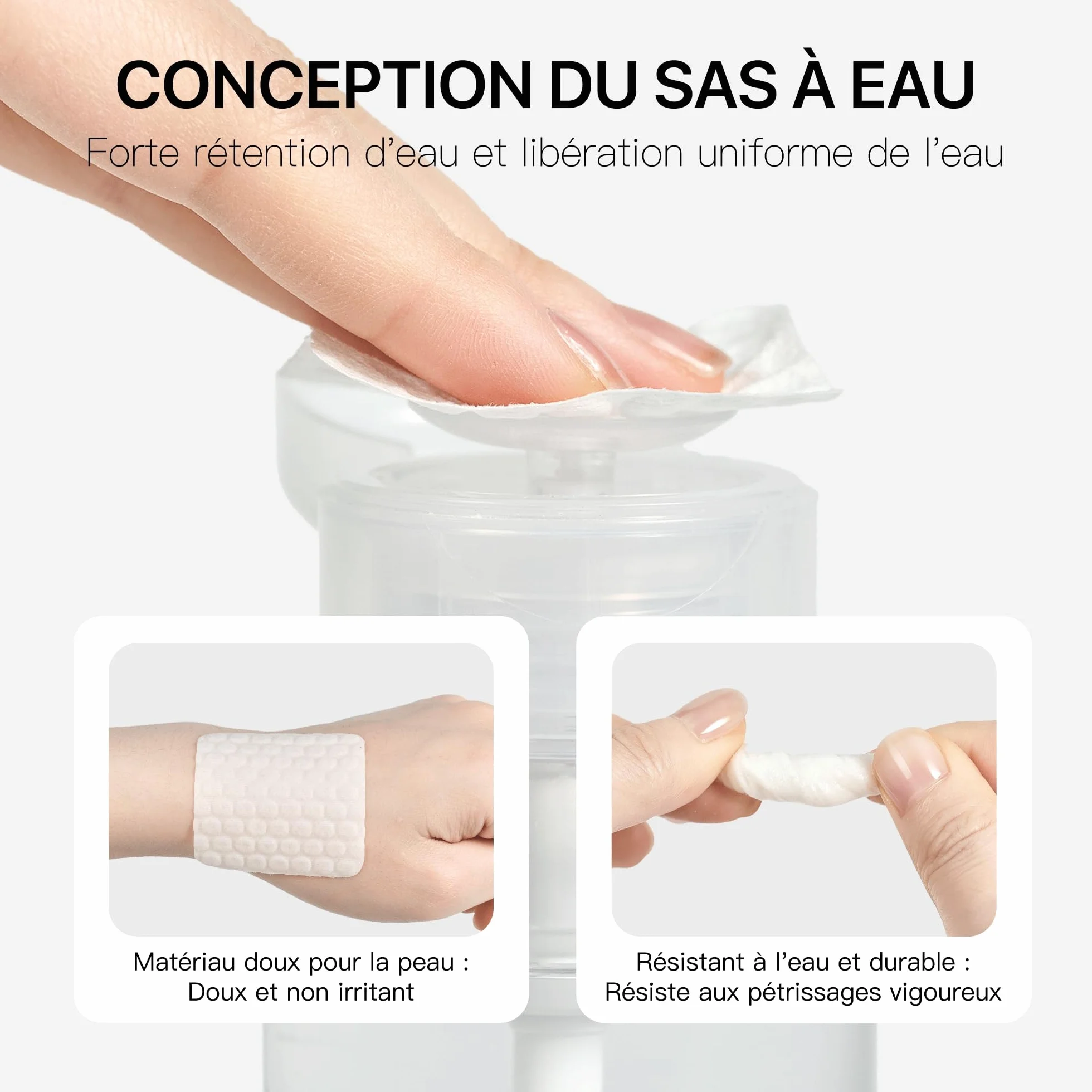 HALMAI Lingettes Ongles Sans Peluches Sans Acétone Compatibles Acétone Tampons Dissolvant Water-Lock Haute Absorption Retrait Ongles Gel Acrylique