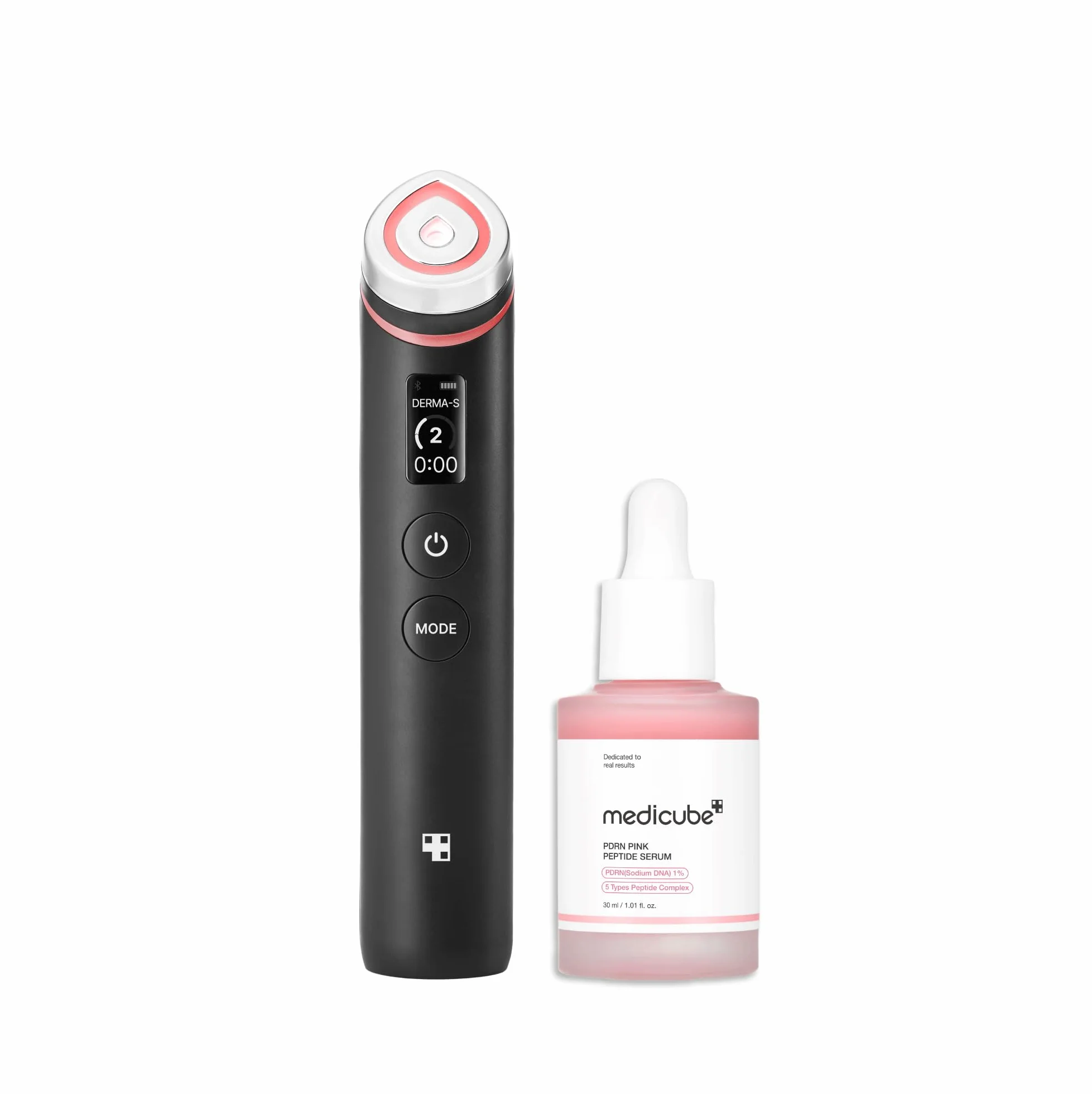 medicube Routine Éclat Ultime : Booster Pro Noir | Appareil Glass Glow 6-en-1 & Sérum Pink PDRN 30ml | Éclat & Élasticité | Idée Cadeau Femme