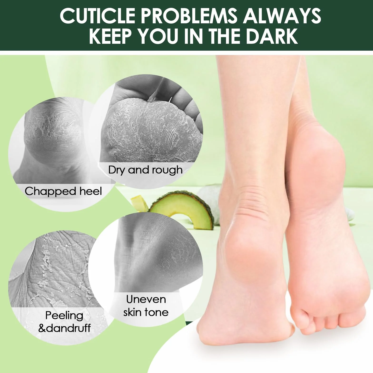 Masque Pieds Peeling Exfoliant Hydratant Peau Lisse Aloès + Avocat 2 Paires
