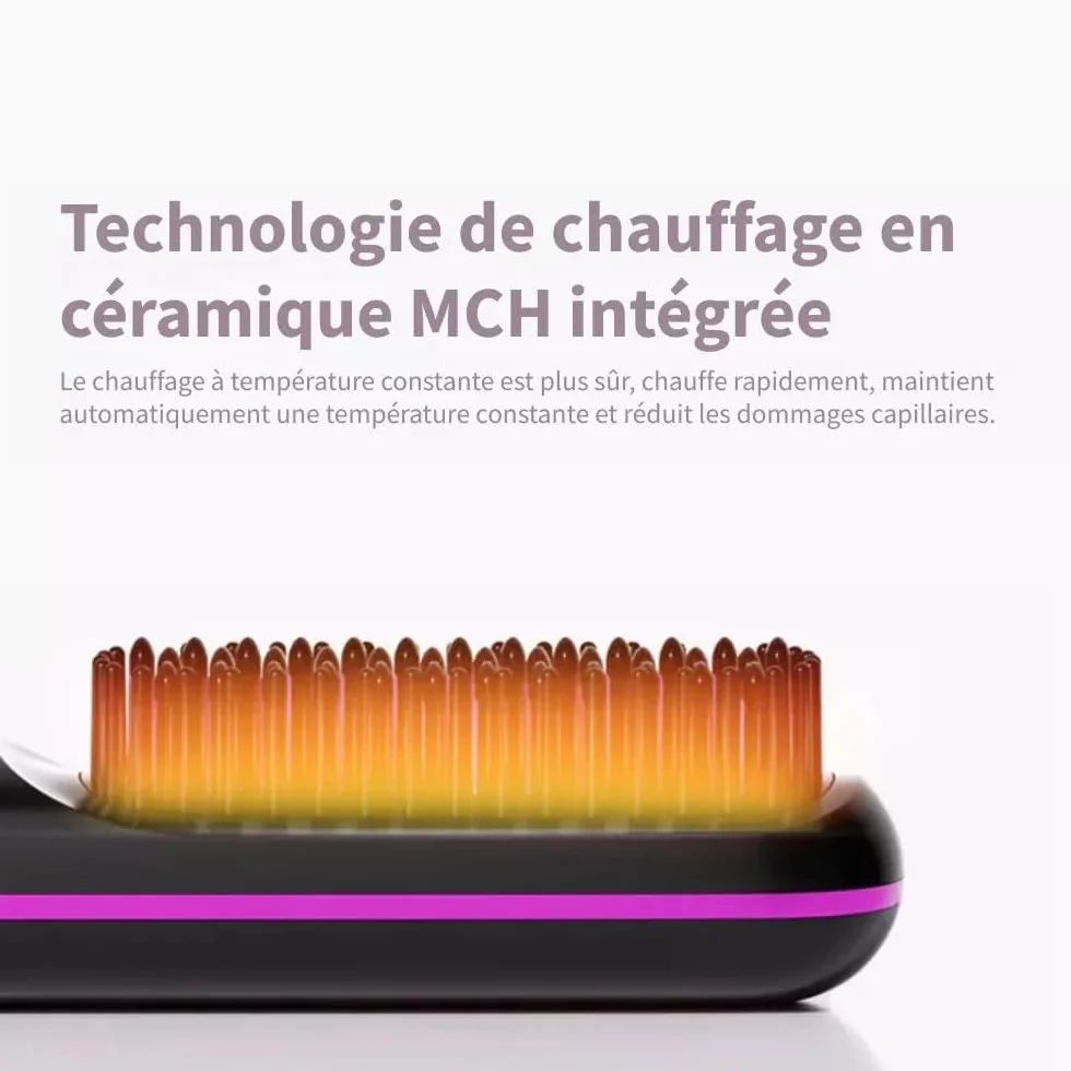 Styleva - La PREMIERE brosse coiffanteintelligente pour cheveux courts brosse chauffante, sèche-cheveux, 3 réglages de température, écran LED