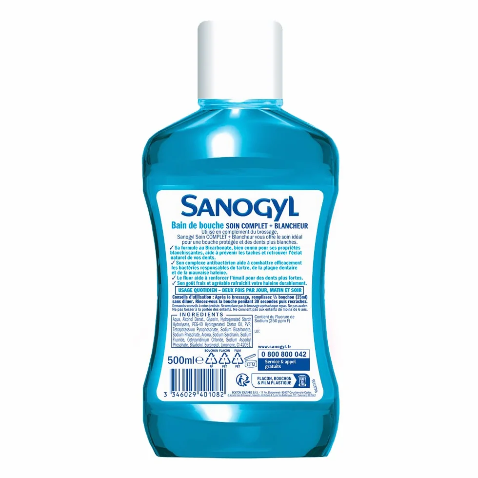 Sanogyl Bain de Bouche Soin Complet Blancheur 500 ml