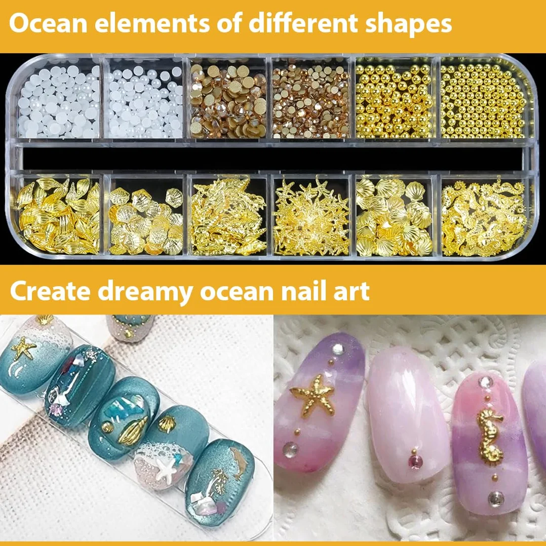 Style marin Nail Art Perle Ongle Nail Charms