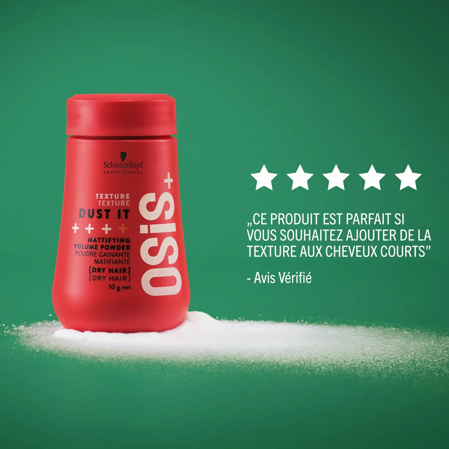 Schwarzkopf Professional OSiS Dust It Poudre Matifiante Cheveux Texturisante Volume Instantané Fixation Forte 10 g