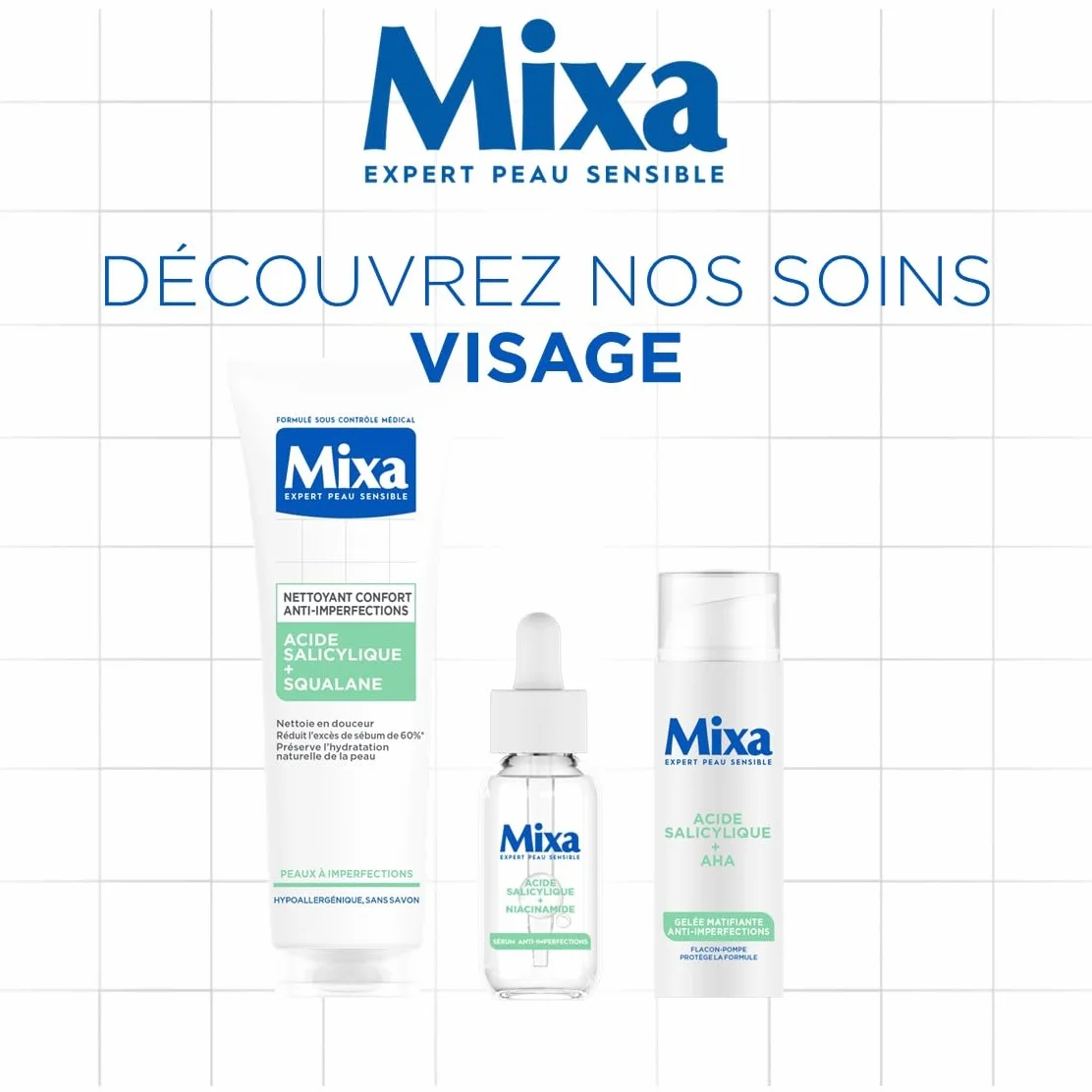 Mixa Déodorant Bille 48h Anti-Irritations 0% alcool Hypoallergénique Aisselles Sensibles