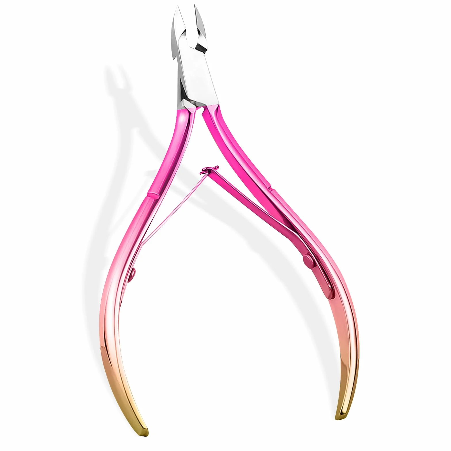 Pinces à Cuticules Acier Inoxydable Professionnel Ciseaux Ongles Dégradé Rose