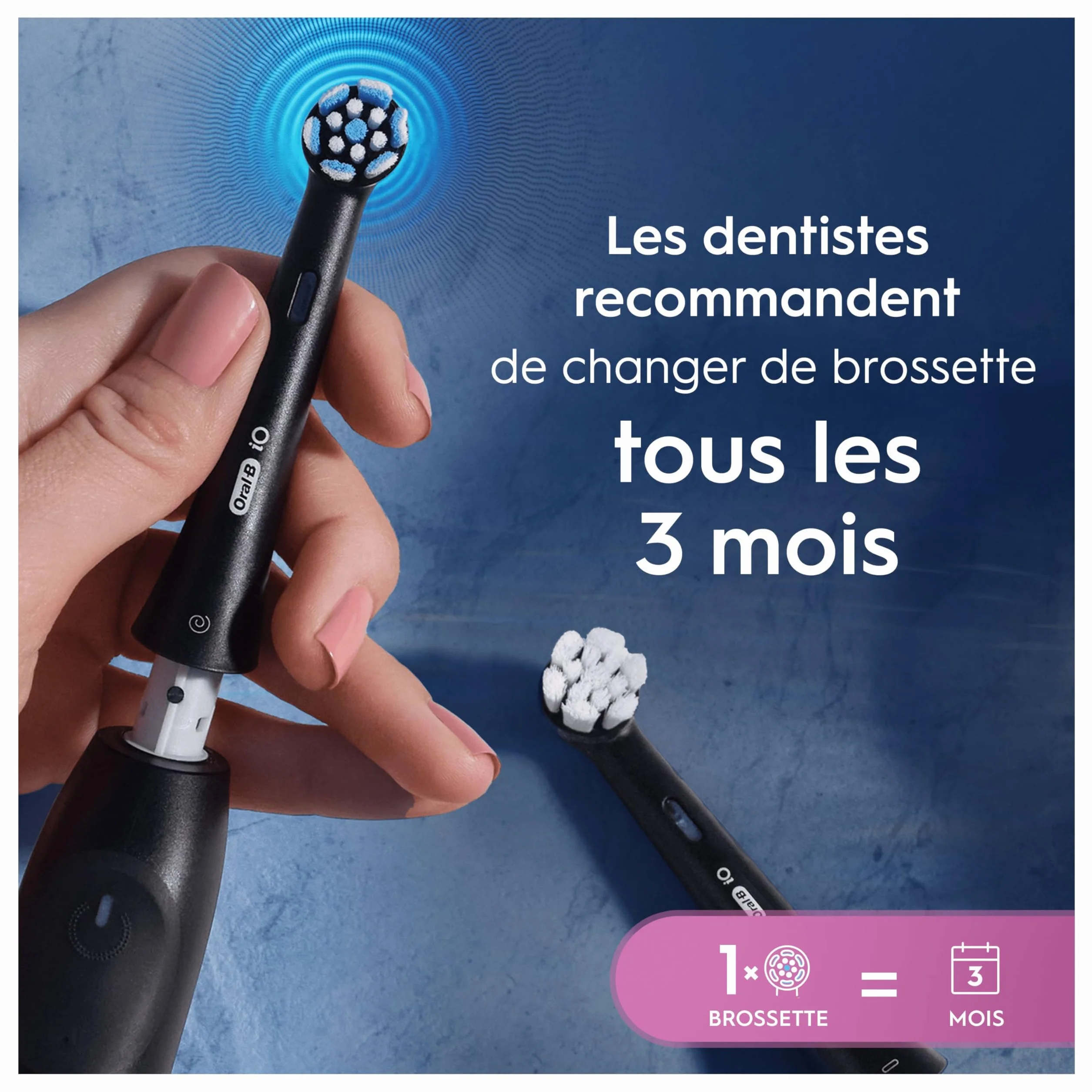 Oral-B Brossettes de Rechange Gentle Care, lot de 8, Noires – Recharges Brosse à Dents Électrique iO