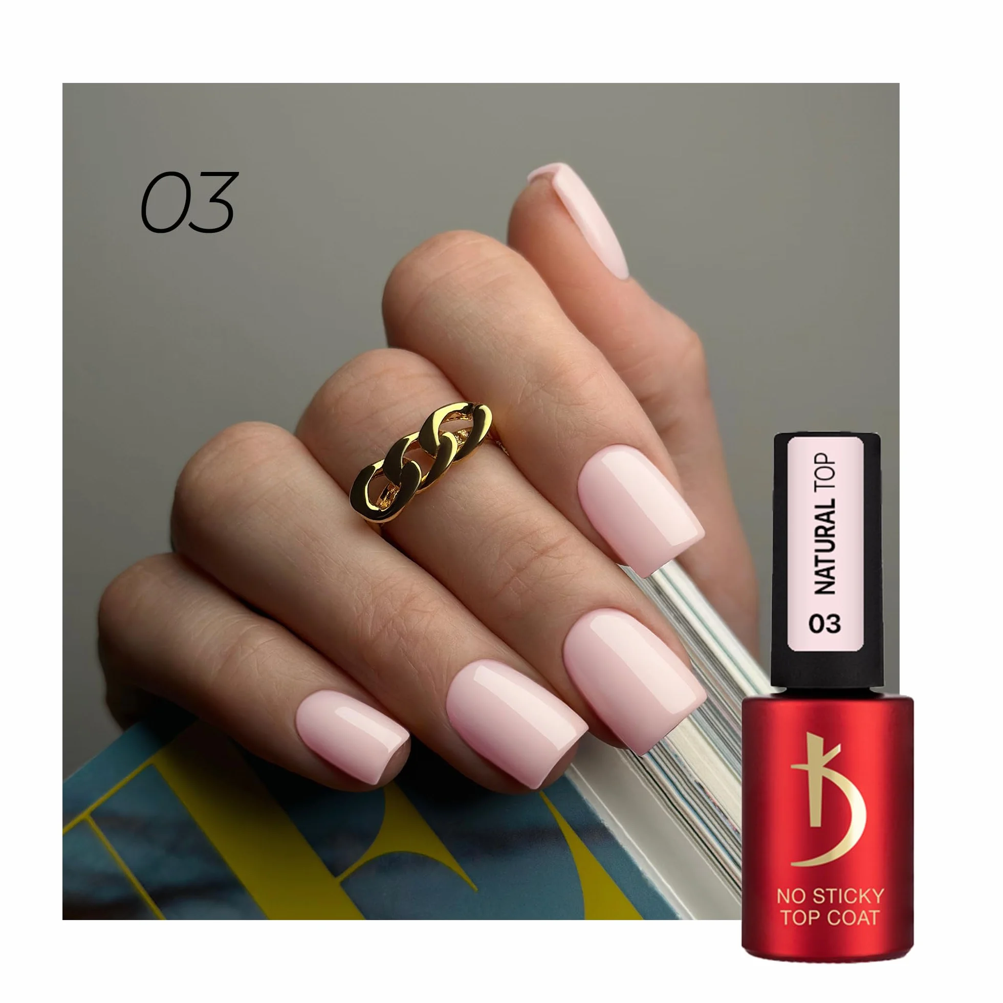 Kodi Professional No Wipe Top Coat Gel Milky Pink UV LED Soak Off 7 ml