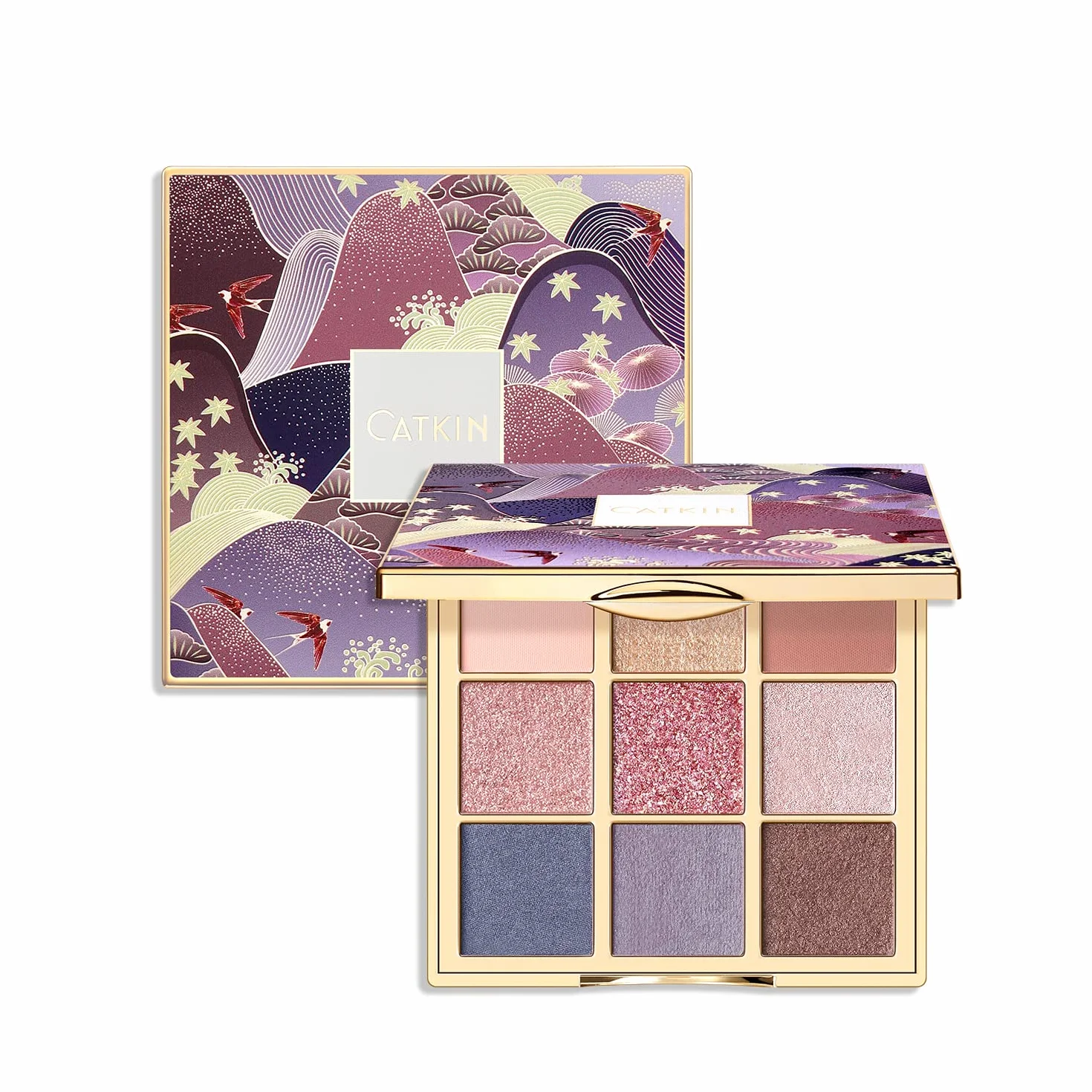CATKIN Palettes d'Ombres à Paupières Fard à Paupières Scintillant Maquillage Mat et Pailleté Palettes de Maquillage Mat Chatoyant Hautement Pigmentées 9couleurs(C08 Morandi)
