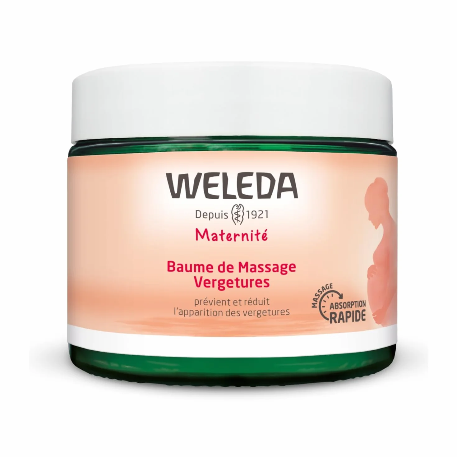 WELEDA Baume de Massage Vergetures 150 ml Prévient et réduit l'apparition des vergetures Grossesse