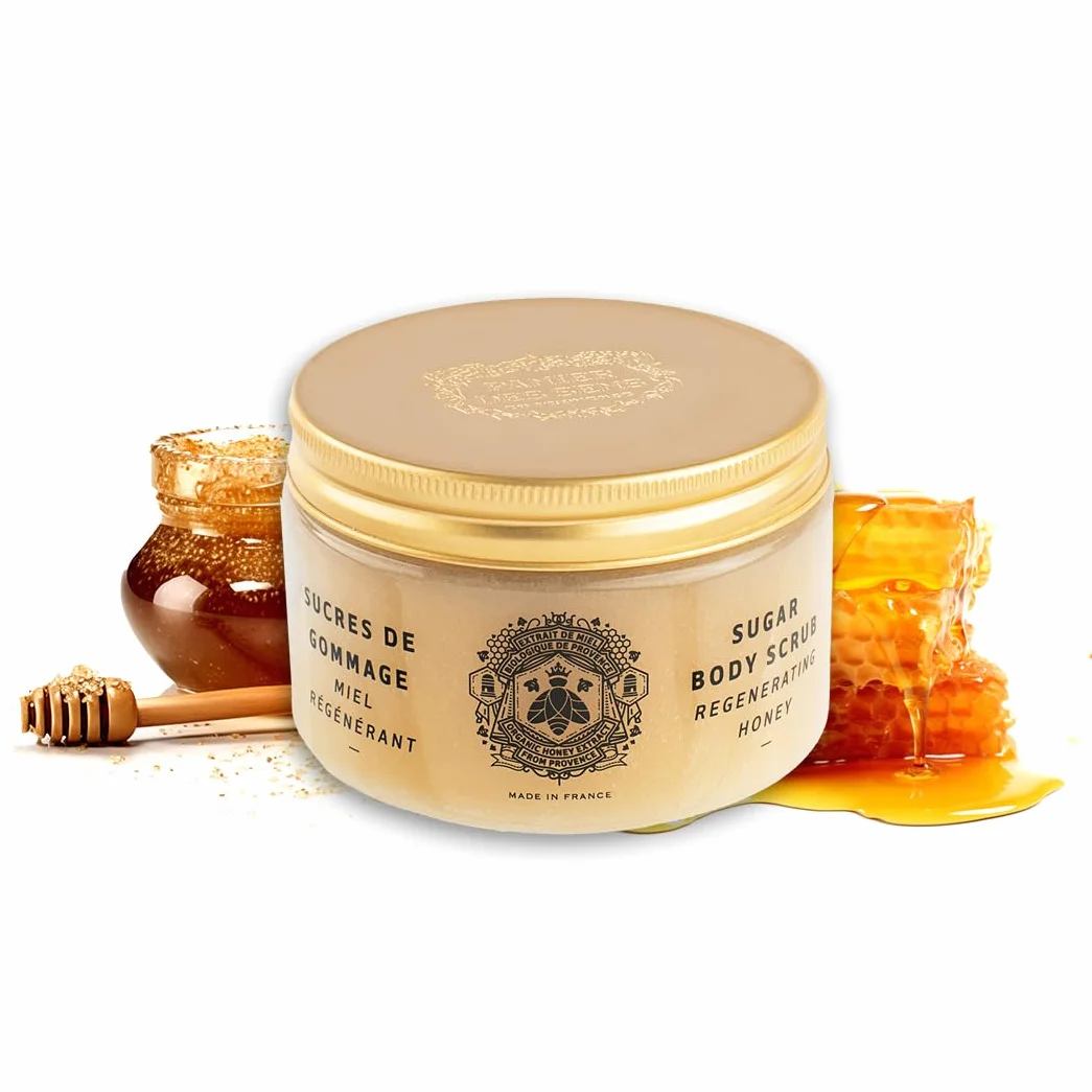 Panier des Sens Gommage Corps au Miel bio de Provence - Body Scrub 99% naturel Made in France - Exfoliant Corps Femme & Homme riche en Beurre de Karité
