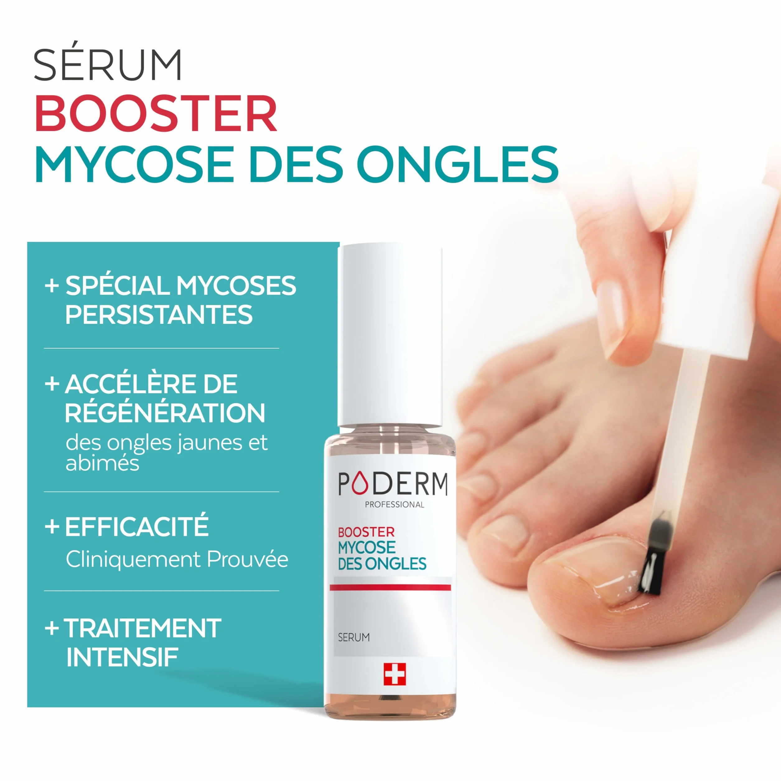 PODERM MYCOSE ONGLES BOOSTER DE TRAITEMENT pour mycose difficile à traiter | Swiss Made incolore