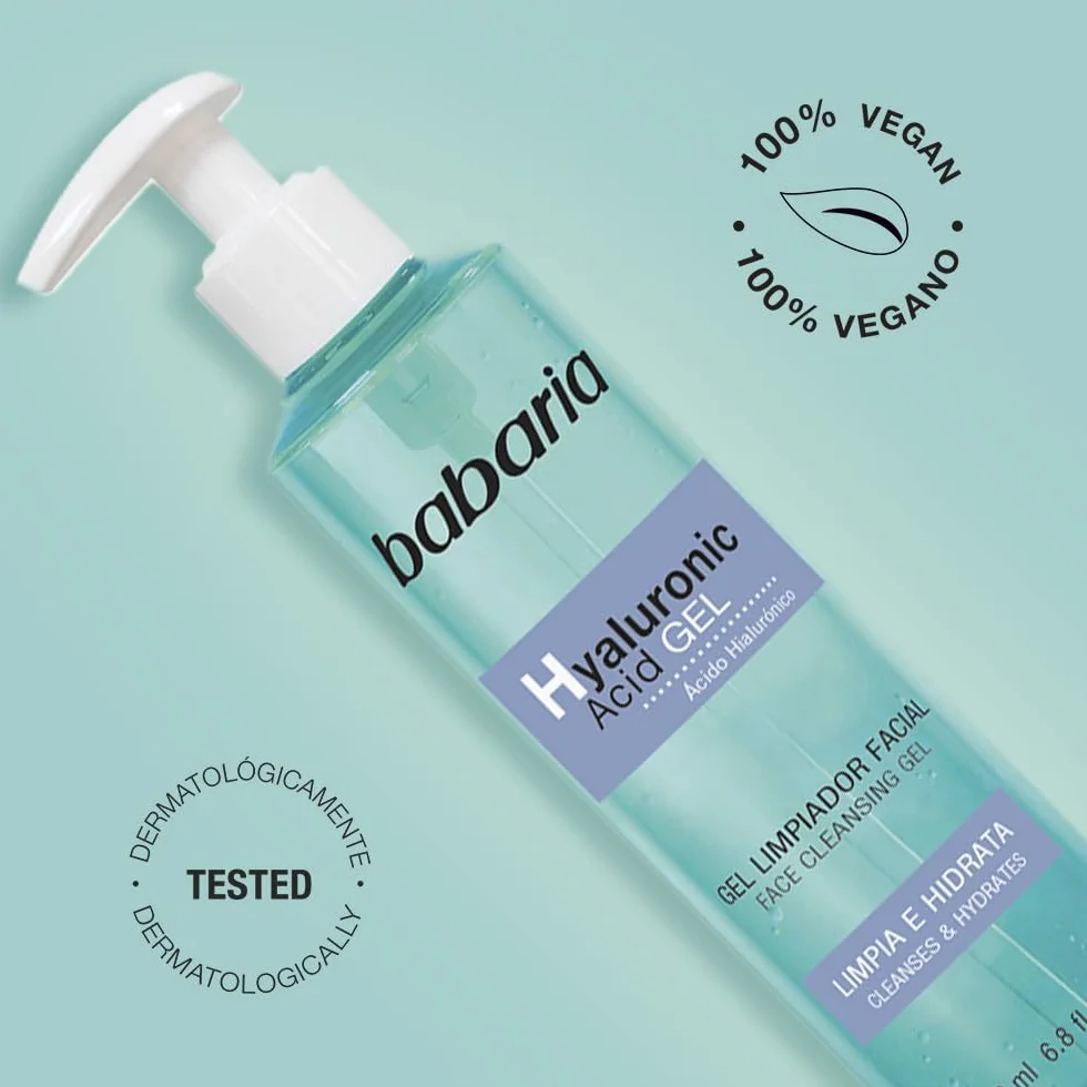 Babaria Gel Nettoyant Visage Acide Hyaluronique Niacinamide 200 ml