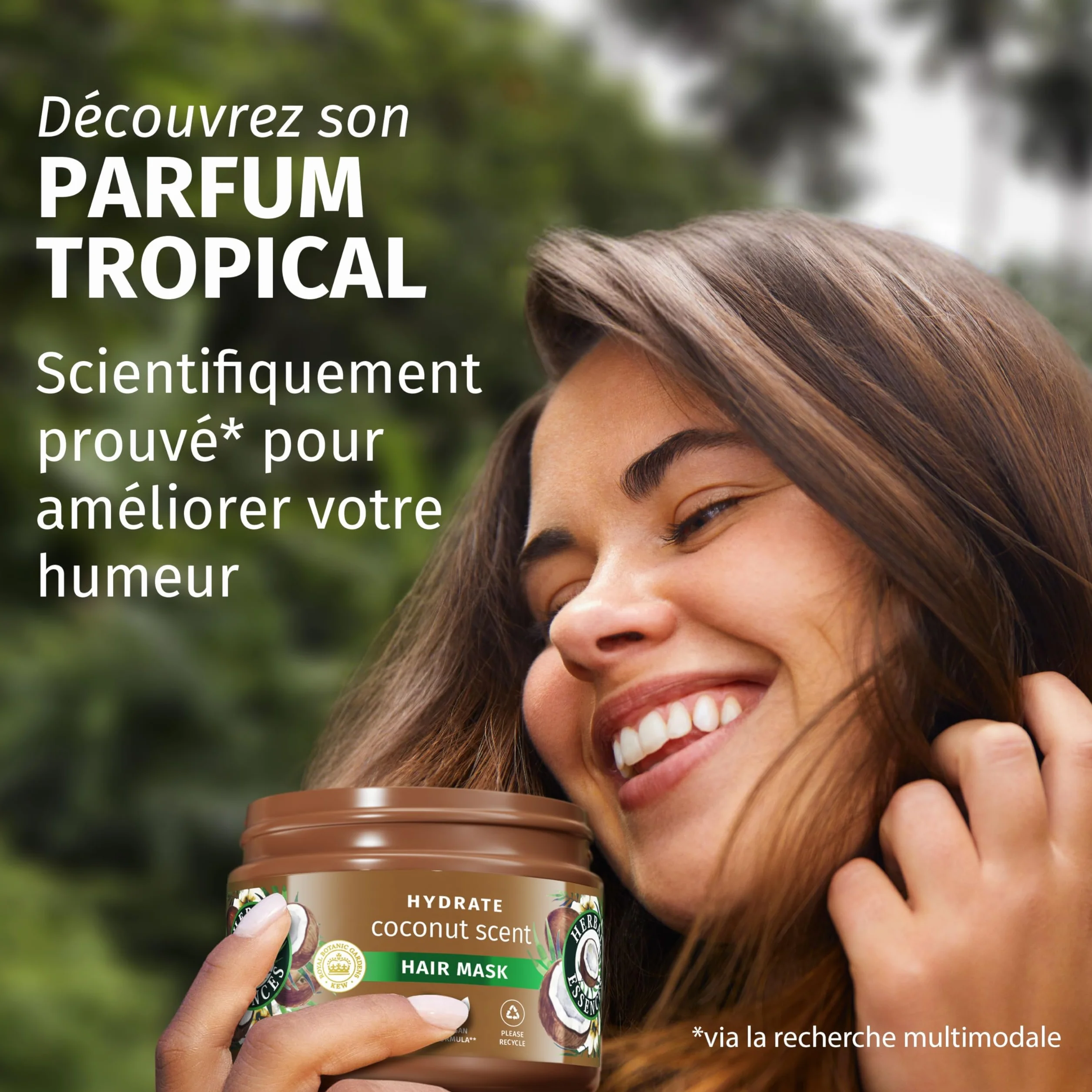 Herbal Essences Masque Hydratation Noix de Coco 500ml Cheveux Abîmés Nourrir Lisser